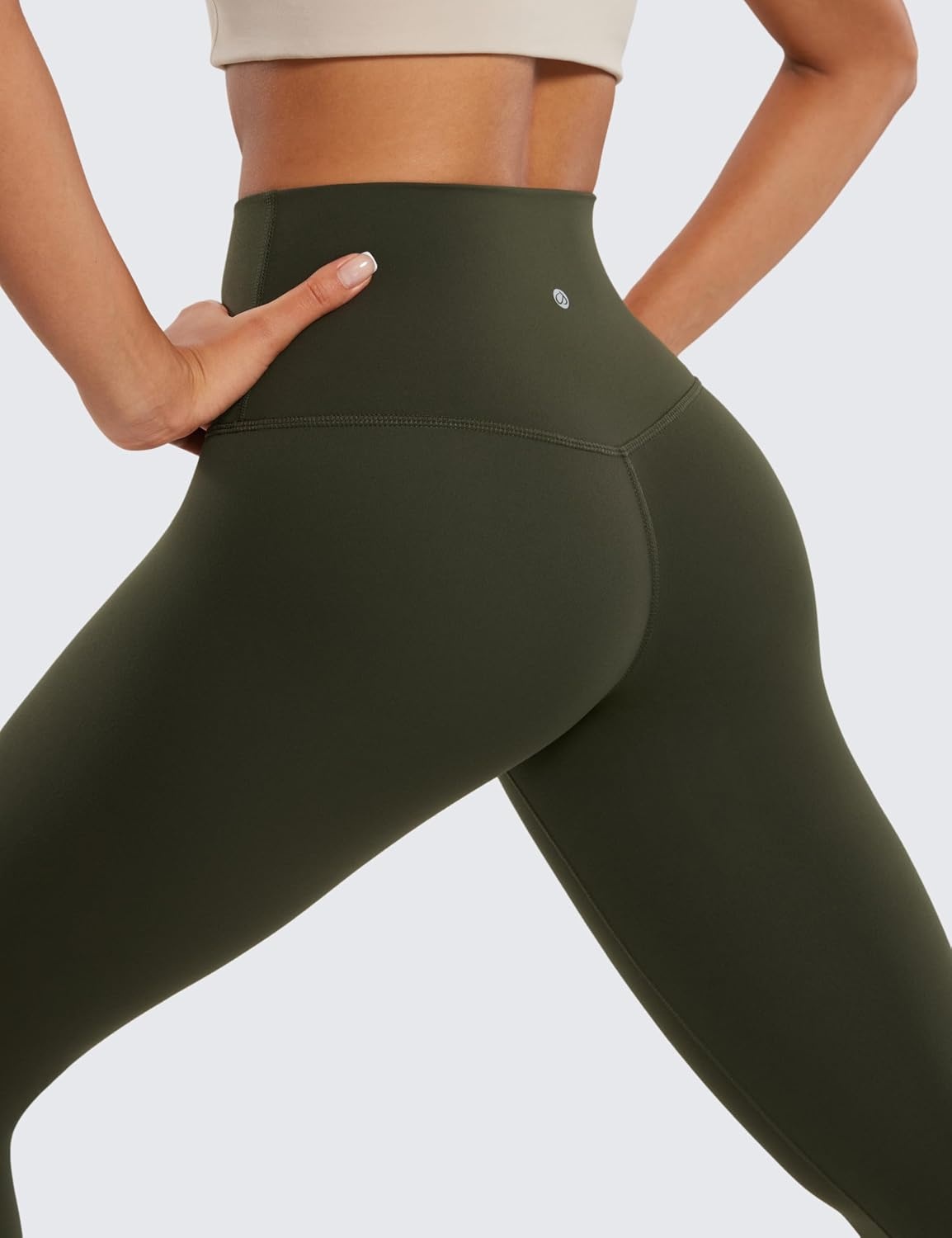 image:imageCRZ YOGA Butterluxe Yoga Capris Leggings 19 High Waisted Workout Buttery Soft Athletic Lounge Womens Crop PantsOlive Green