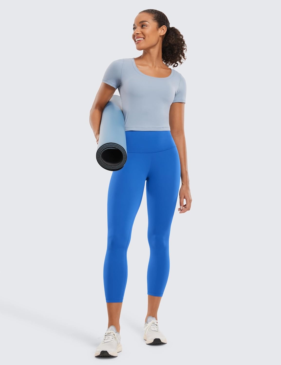 image:imageCRZ YOGA Butterluxe Yoga Capris Leggings 23 High Waisted Buttery Soft Workout Womens Lounge PantsSparkle Blue