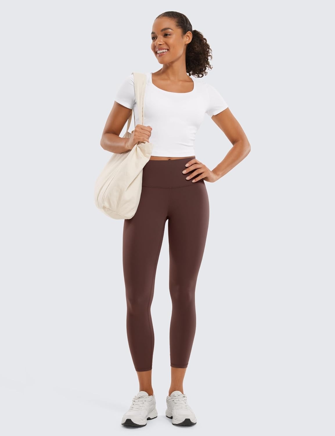 image:imageCRZ YOGA Butterluxe Yoga Capris Leggings 23 High Waisted Buttery Soft Workout Womens Lounge PantsTaupe
