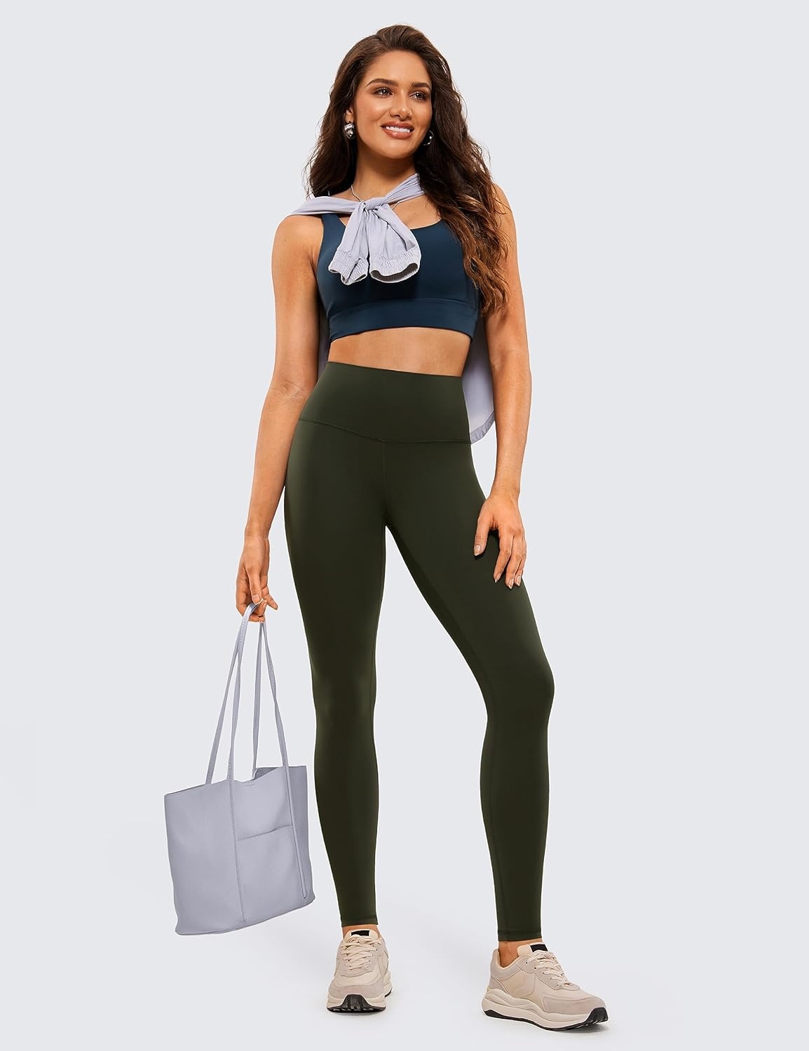 image:imageCRZ YOGA Butterluxe Yoga Leggings 31 Extra Long High Waisted Workout Lounge Pants for Tall WomenOlive Green