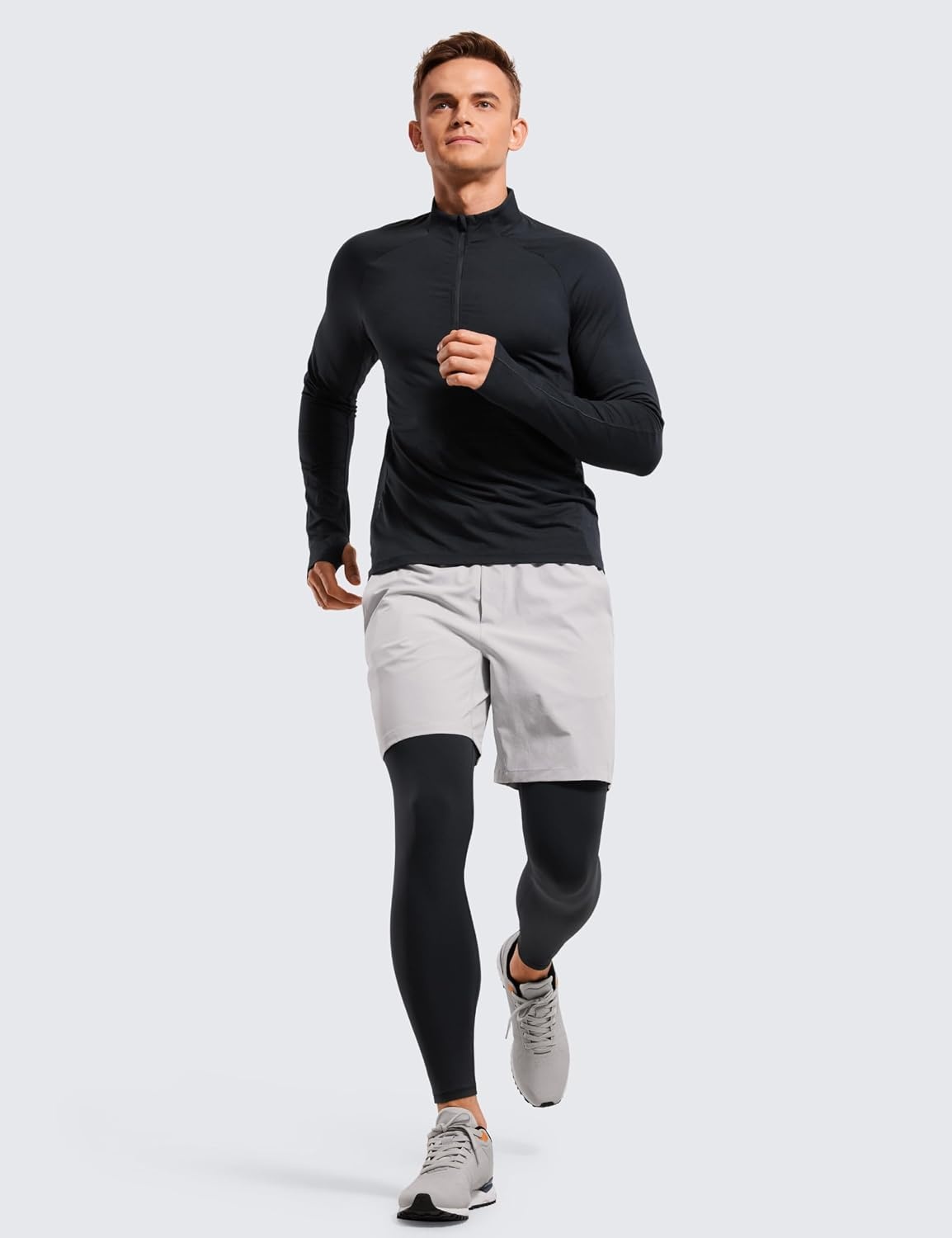 image:imageCRZ YOGA Butterluxe Yoga Leggings for Men 27 Buttery Soft Yoga Workout Running Tights Pants with PocketsBlack