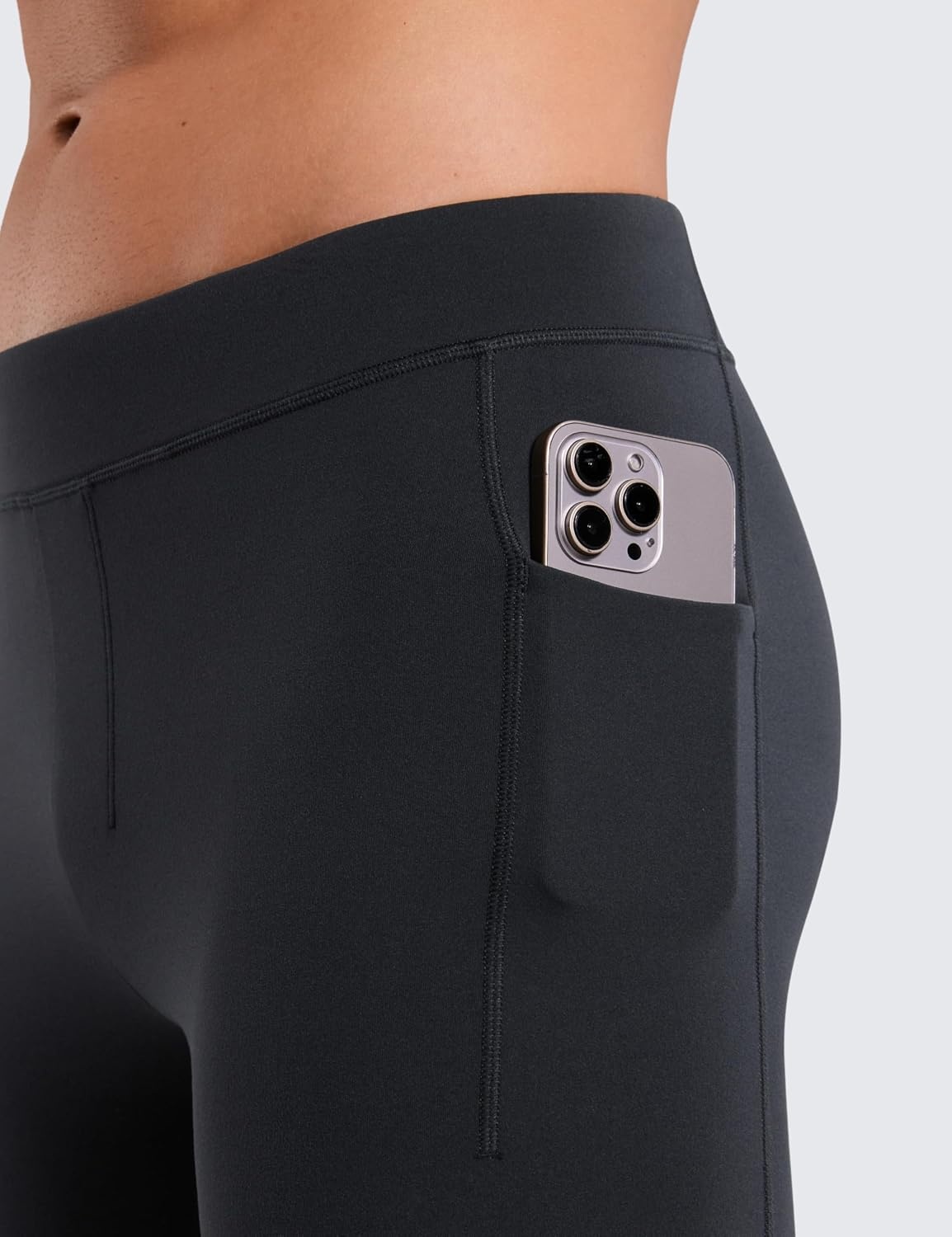 image:imageCRZ YOGA Butterluxe Yoga Leggings for Men 27 Buttery Soft Yoga Workout Running Tights Pants with PocketsBlack