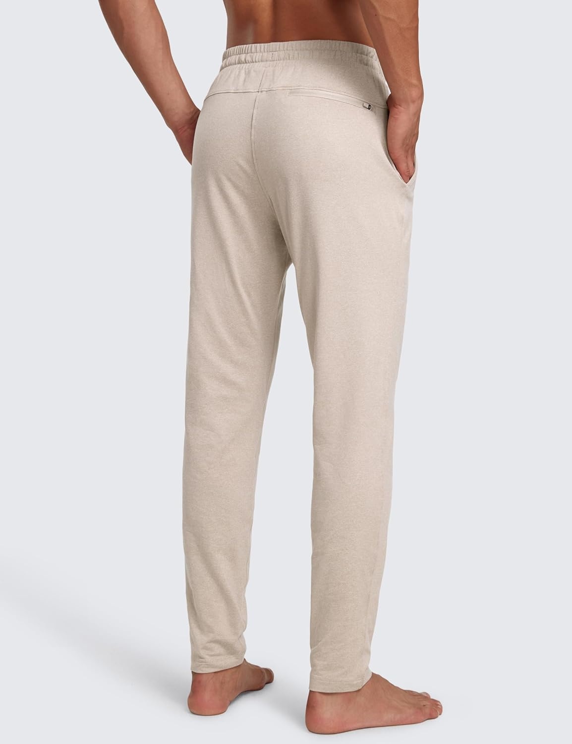 image:imageCRZ YOGA Cloud Jersey Lightweight Sweatpants for Men 30 Workout Casual Yoga Lounge Open Bottom Pants with Zipper PocketsMojave Tan