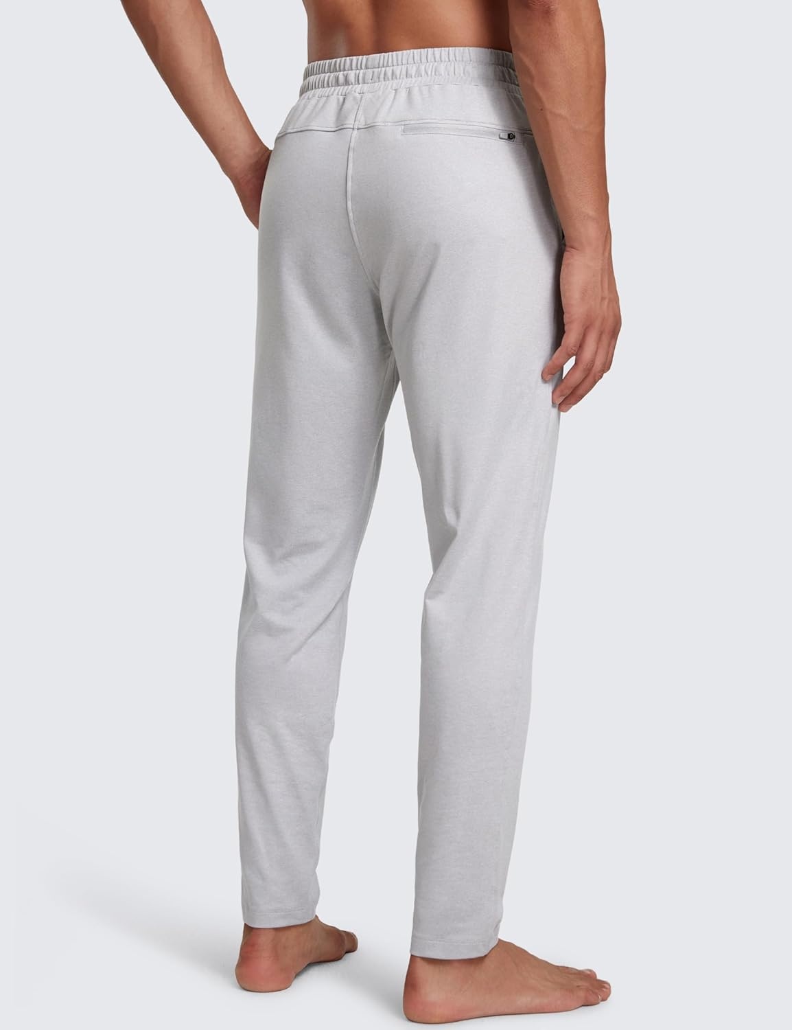 image:imageCRZ YOGA Cloud Jersey Lightweight Sweatpants for Men 30 Workout Casual Yoga Lounge Open Bottom Pants with Zipper PocketsPlatinum Grey