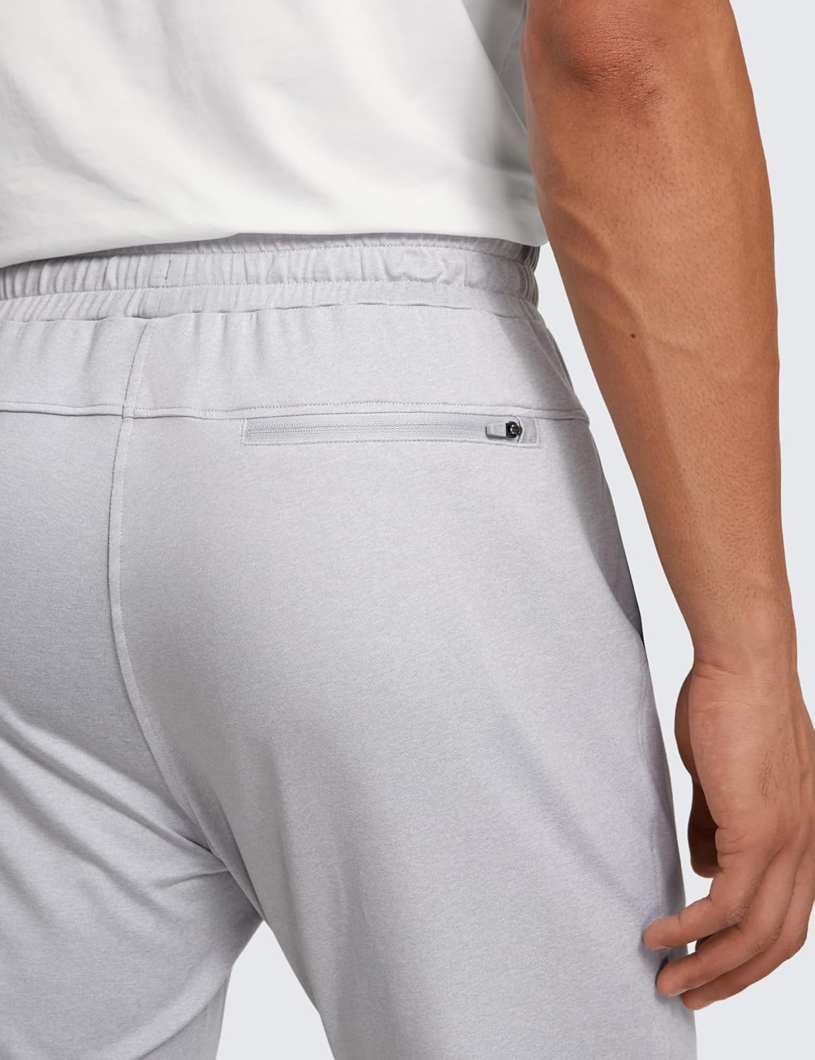 image:imageCRZ YOGA Cloud Jersey Lightweight Sweatpants for Men 30 Workout Casual Yoga Lounge Open Bottom Pants with Zipper PocketsPlatinum Grey