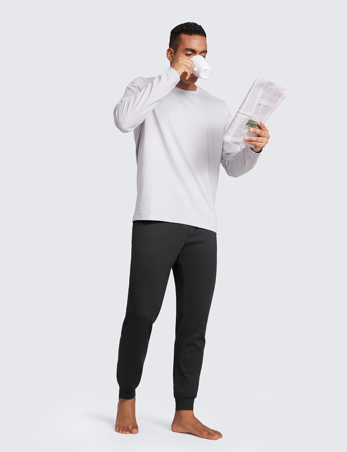 image:imageCRZ YOGA Cloud Jersey Lightweight Yoga Joggers for Men 29 Breathable Casual Lounge Workout Soft Sweatpants with PocketsBlack
