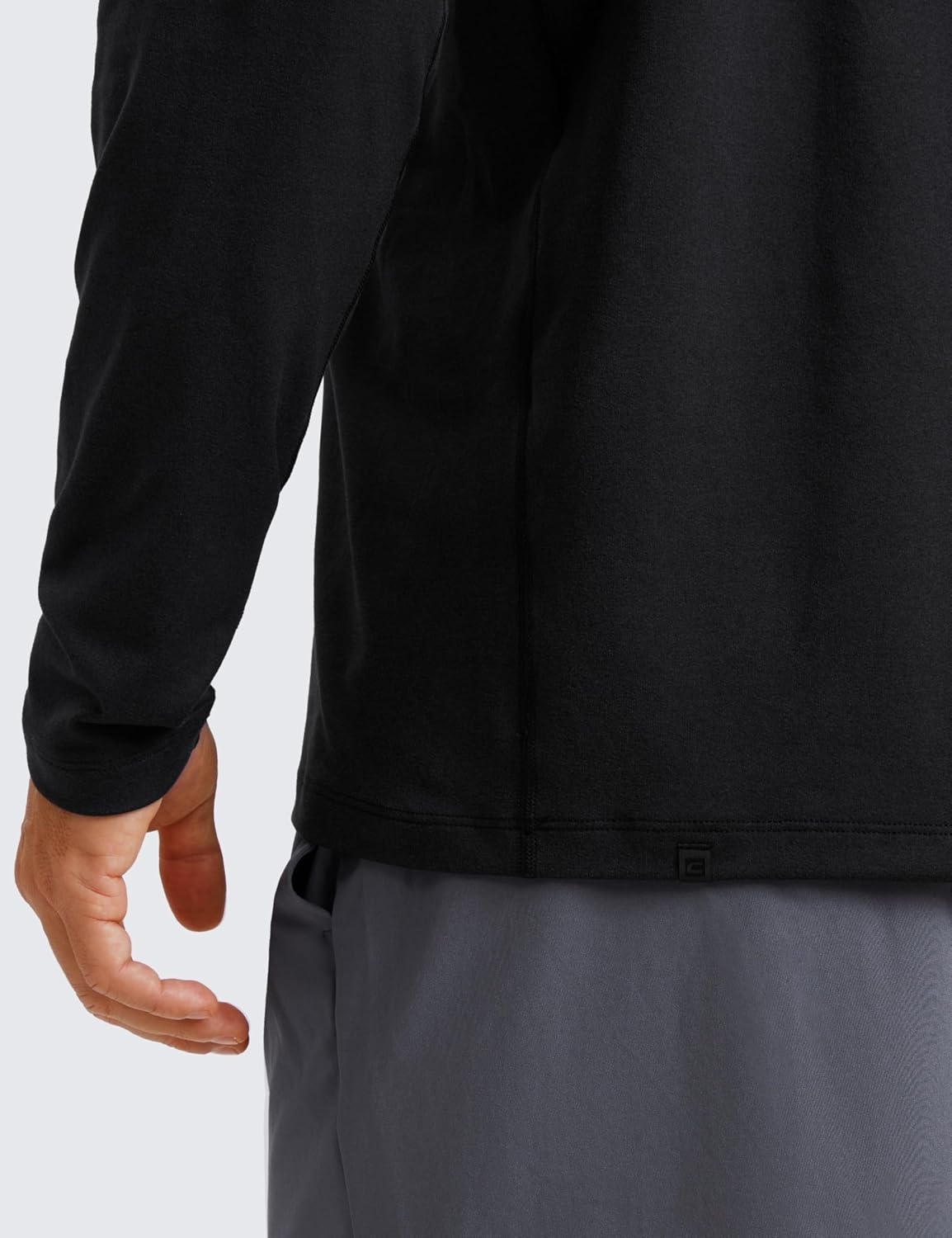 image:imageCRZ YOGA Cloud Jersey Long Sleeve Shirts for Men Crewneck Breathable Casual Workout TShirts Soft Basic TopsBlack