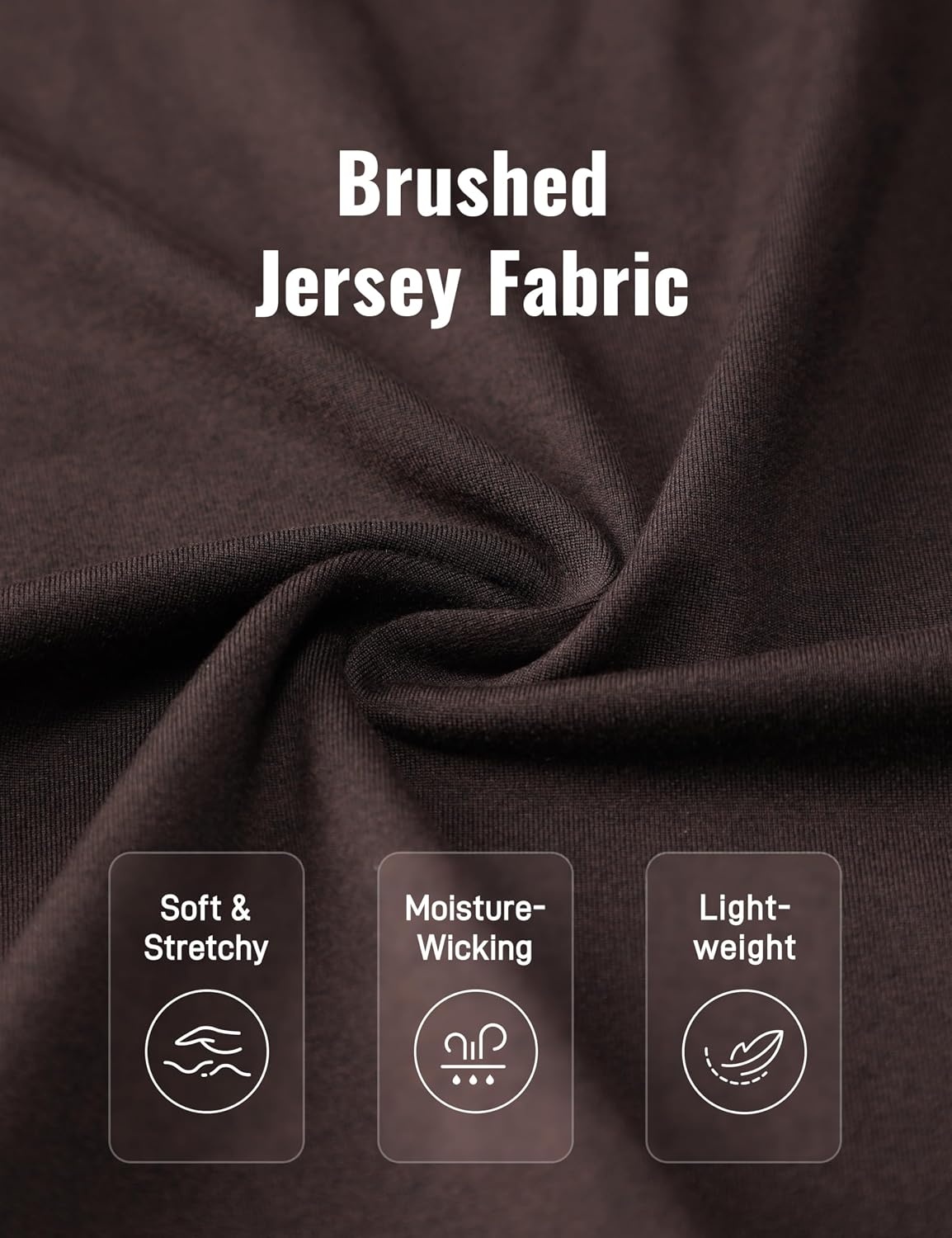 image:imageCRZ YOGA Cloud Jersey Long Sleeve Shirts for Men Crewneck Breathable Casual Workout TShirts Soft Basic TopsHot Fudge Brown
