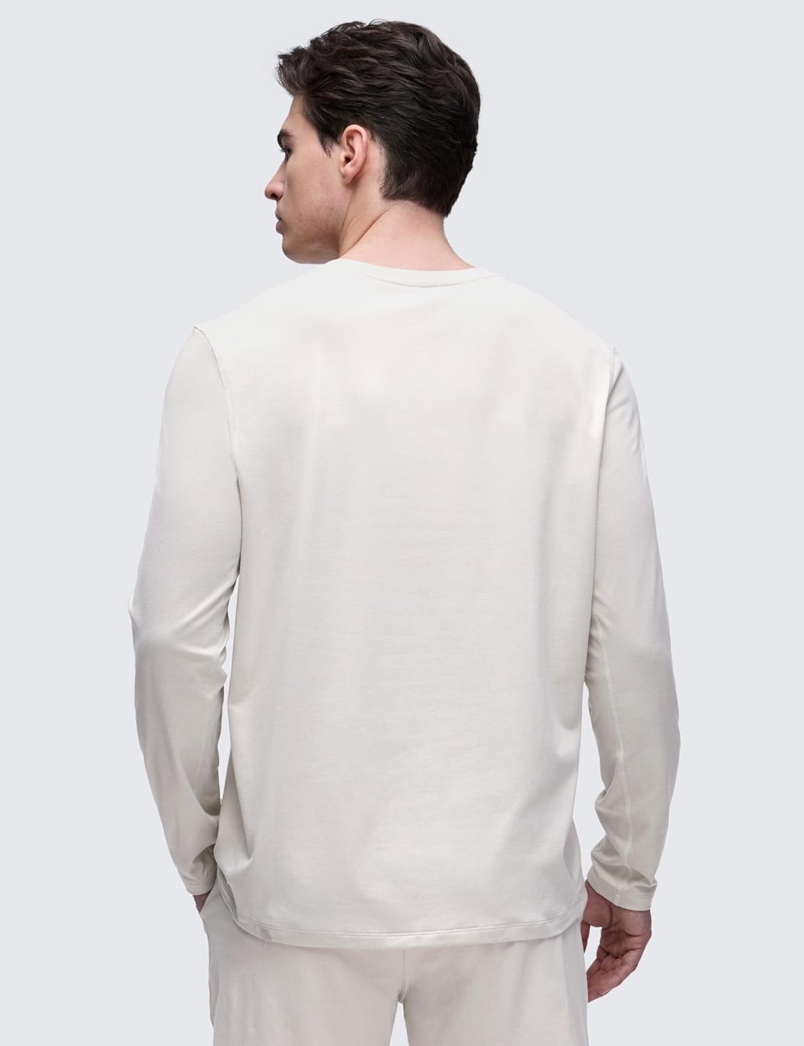 image:imageCRZ YOGA Cloud Jersey Long Sleeve Shirts for Men Crewneck Breathable Casual Workout TShirts Soft Basic TopsMilky White Bone