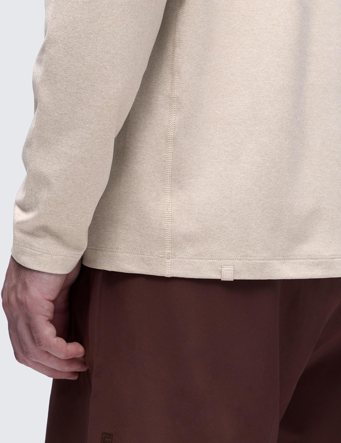 image:imageCRZ YOGA Cloud Jersey Long Sleeve Shirts for Men Crewneck Breathable Casual Workout TShirts Soft Basic TopsMojave Tan