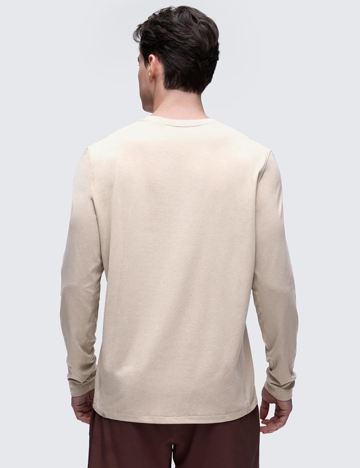 image:imageCRZ YOGA Cloud Jersey Long Sleeve Shirts for Men Crewneck Breathable Casual Workout TShirts Soft Basic TopsMojave Tan