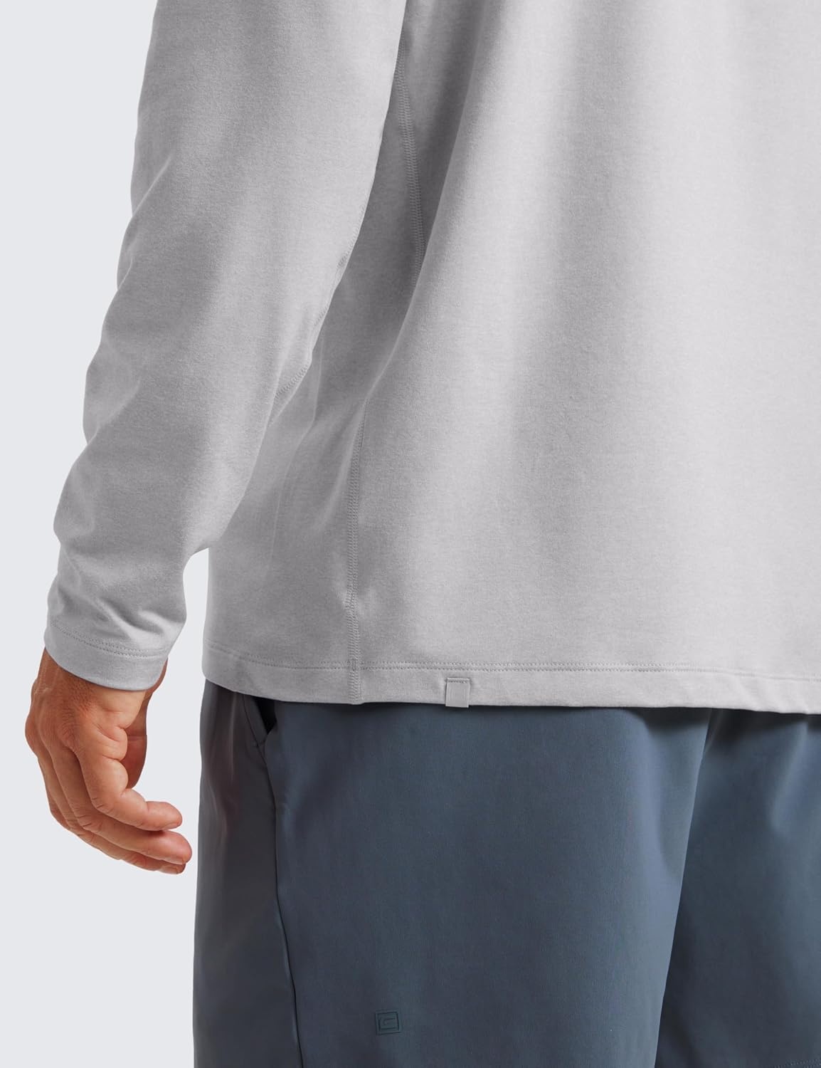 image:imageCRZ YOGA Cloud Jersey Long Sleeve Shirts for Men Crewneck Breathable Casual Workout TShirts Soft Basic TopsPlatinum Grey