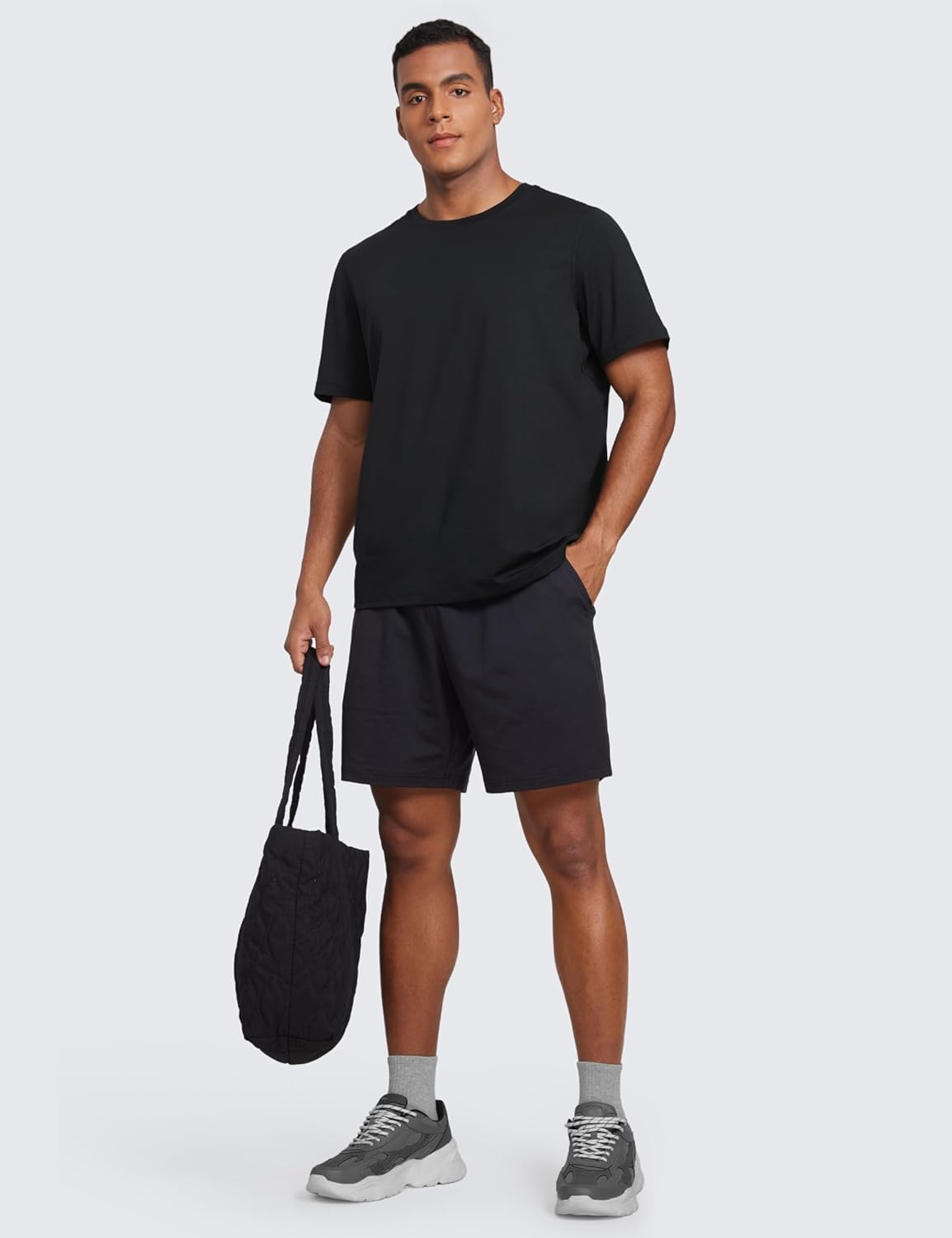 image:imageCRZ YOGA Cloud Jersey Midweight Shirts for Men Short Sleeve Soft Breathable Lounge Casual Athletic Basic TShirts TopsBlack