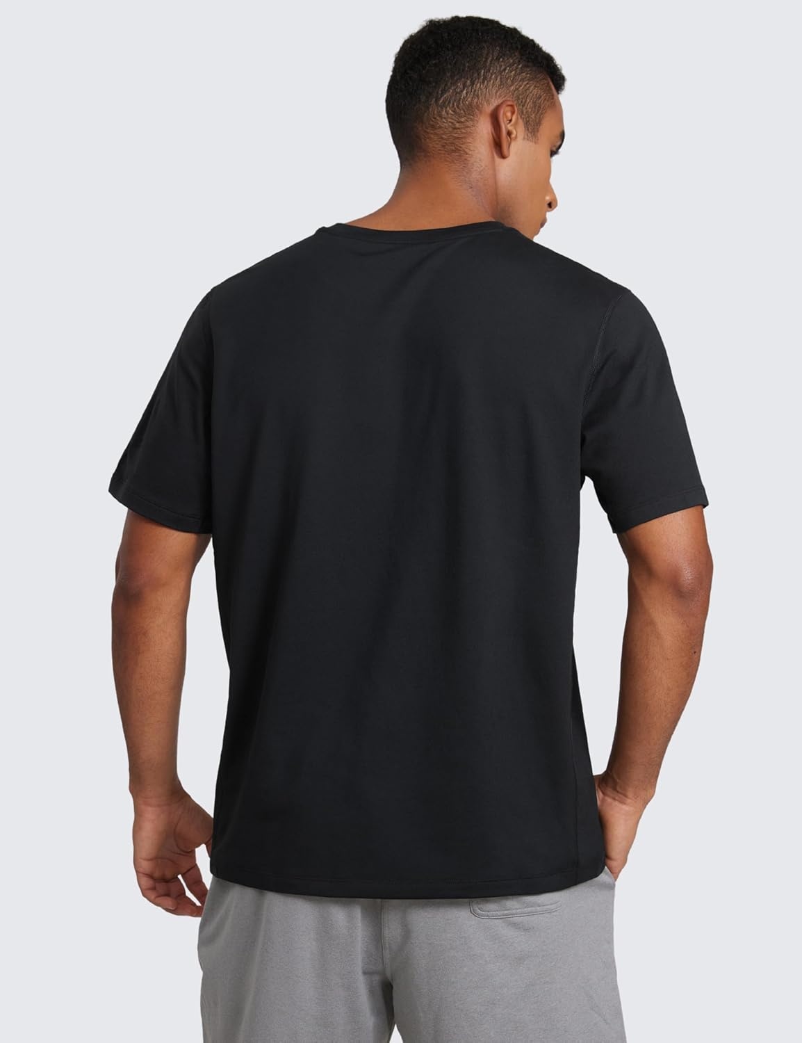 image:imageCRZ YOGA Cloud Jersey Midweight Shirts for Men Short Sleeve Soft Breathable Lounge Casual Athletic Basic TShirts TopsBlack