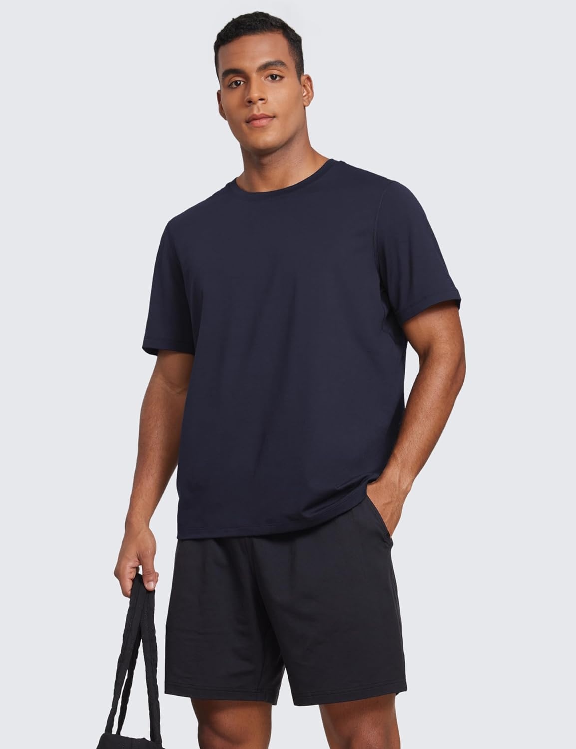 image:imageCRZ YOGA Cloud Jersey Midweight Shirts for Men Short Sleeve Soft Breathable Lounge Casual Athletic Basic TShirts TopsNavy