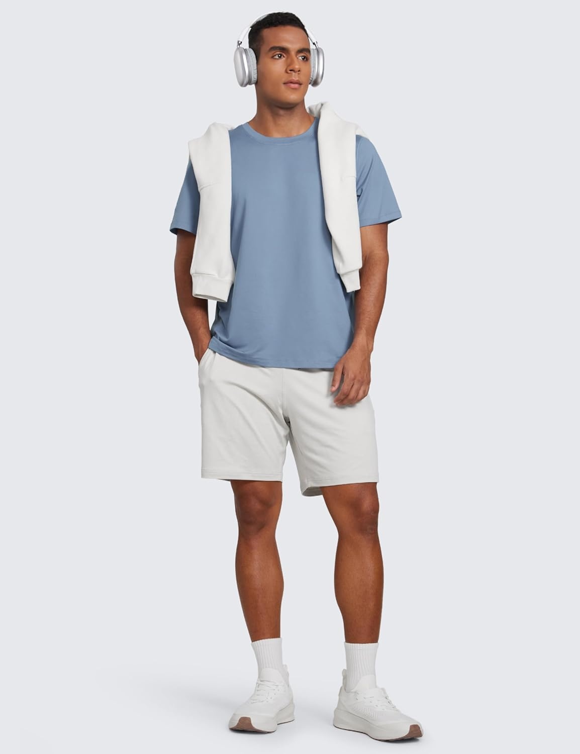 image:imageCRZ YOGA Cloud Jersey Midweight Shirts for Men Short Sleeve Soft Breathable Lounge Casual Athletic Basic TShirts TopsSlate Blue