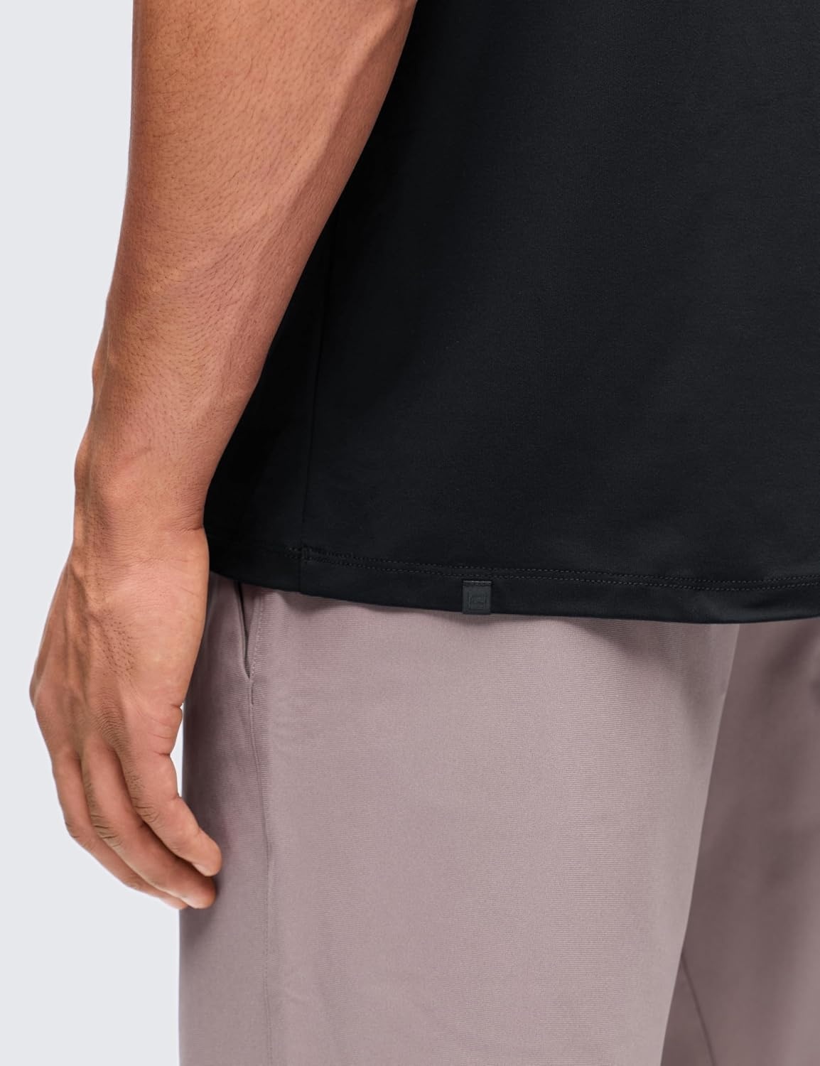 image:imageCRZ YOGA Cloud Jersey Polo Shirts for Men Midweight Golf Short Sleeve Tops Soft Athletic Casual TShirtsBlack
