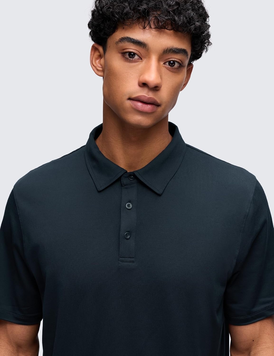image:imageCRZ YOGA Cloud Jersey Polo Shirts for Men Midweight Golf Short Sleeve Tops Soft Athletic Casual TShirtsTrue Navy