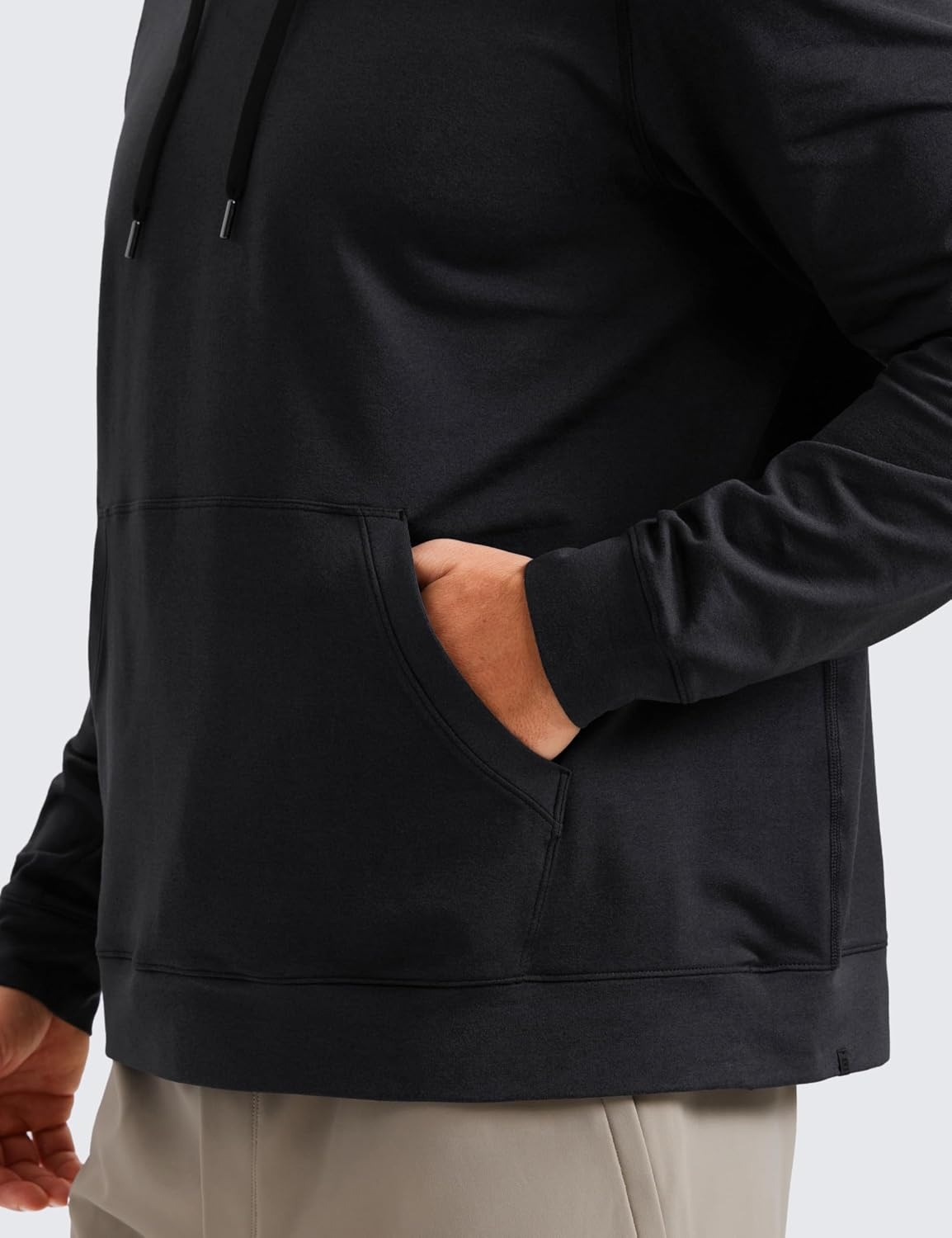 image:imageCRZ YOGA Cloud Jersey Pullover Hoodies for Men Casual Workout Long Sleeve Basic Hooded Sweatshirts with PocketBlack