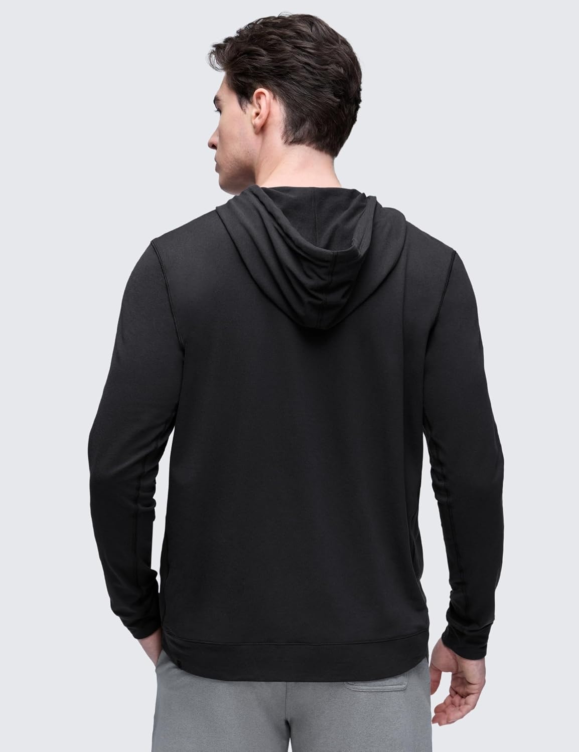 image:imageCRZ YOGA Cloud Jersey Pullover Hoodies for Men Casual Workout Long Sleeve Basic Hooded Sweatshirts with PocketBlack