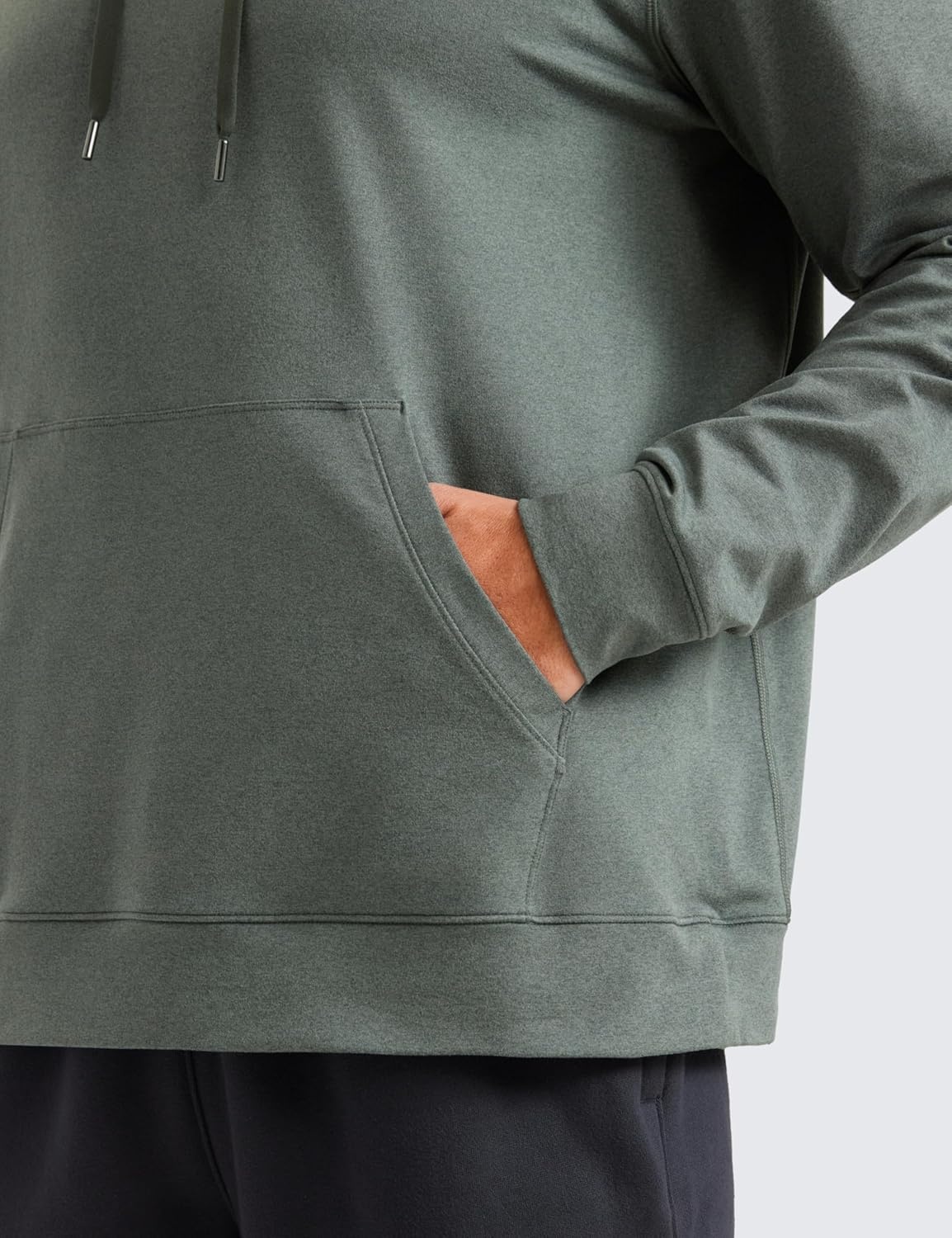 image:imageCRZ YOGA Cloud Jersey Pullover Hoodies for Men Casual Workout Long Sleeve Basic Hooded Sweatshirts with PocketGrey Sage