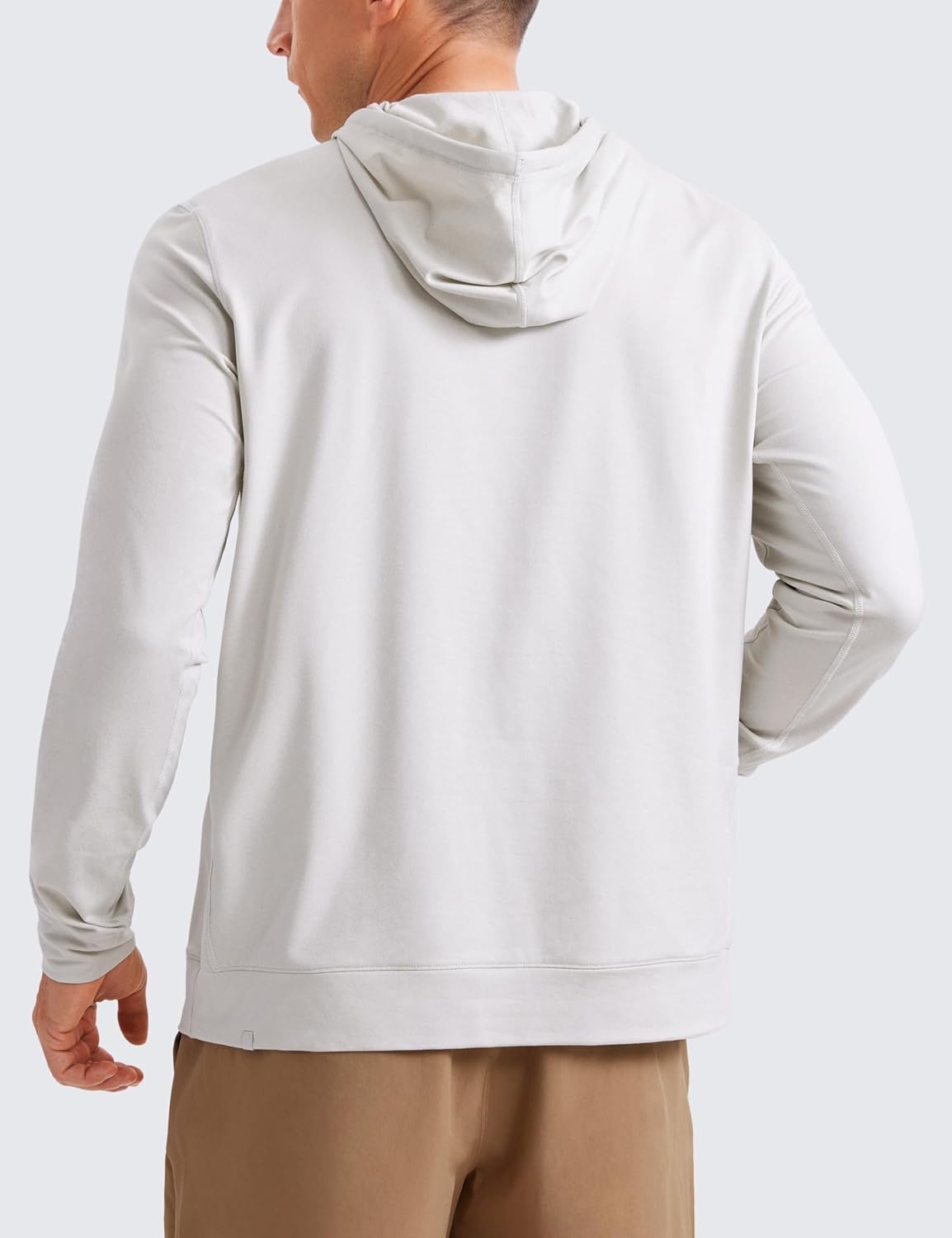 image:imageCRZ YOGA Cloud Jersey Pullover Hoodies for Men Casual Workout Long Sleeve Basic Hooded Sweatshirts with PocketMilky White Bone