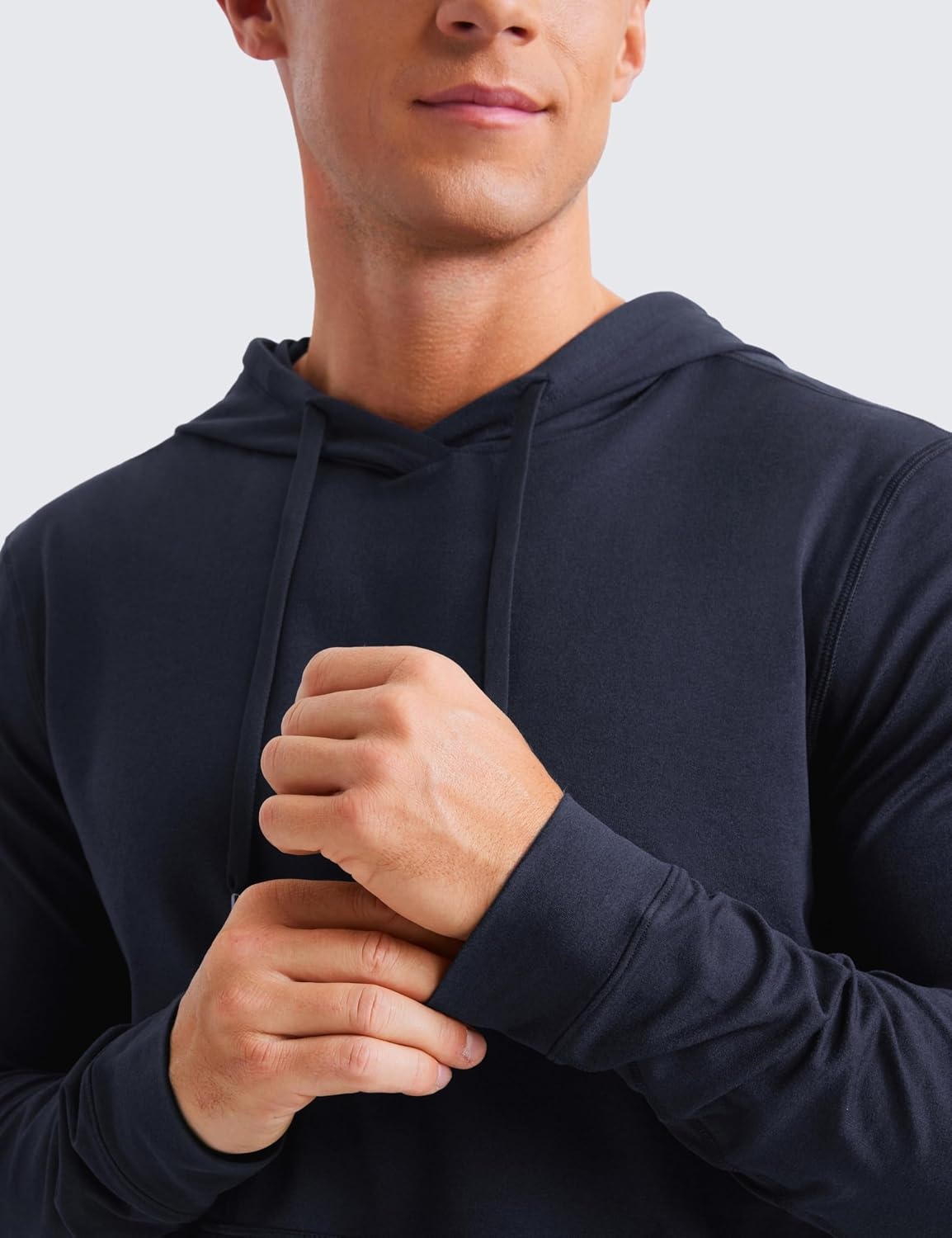 image:imageCRZ YOGA Cloud Jersey Pullover Hoodies for Men Casual Workout Long Sleeve Basic Hooded Sweatshirts with PocketNavy