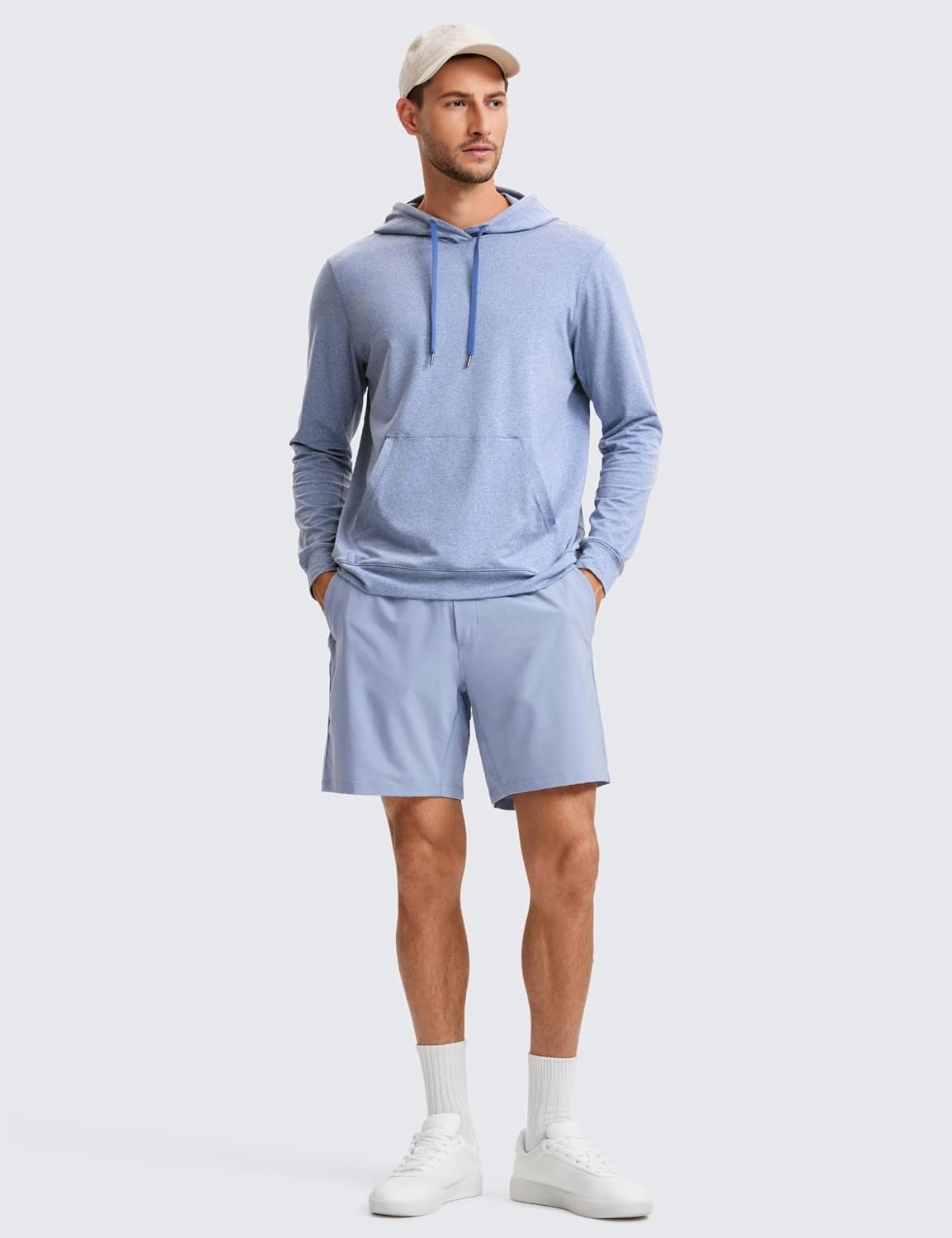 image:imageCRZ YOGA Cloud Jersey Pullover Hoodies for Men Casual Workout Long Sleeve Basic Hooded Sweatshirts with PocketSlate Blue