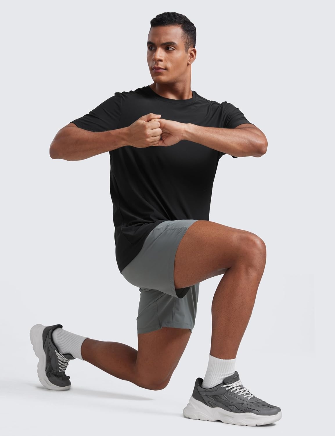 image:imageCRZ YOGA Cloudweight Crewneck Shirts for Men Comfy Lightweight Workout Casual Athletic Short Sleeve TShirtsBlack