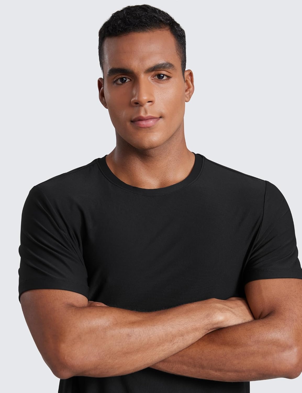 image:imageCRZ YOGA Cloudweight Crewneck Shirts for Men Comfy Lightweight Workout Casual Athletic Short Sleeve TShirtsBlack