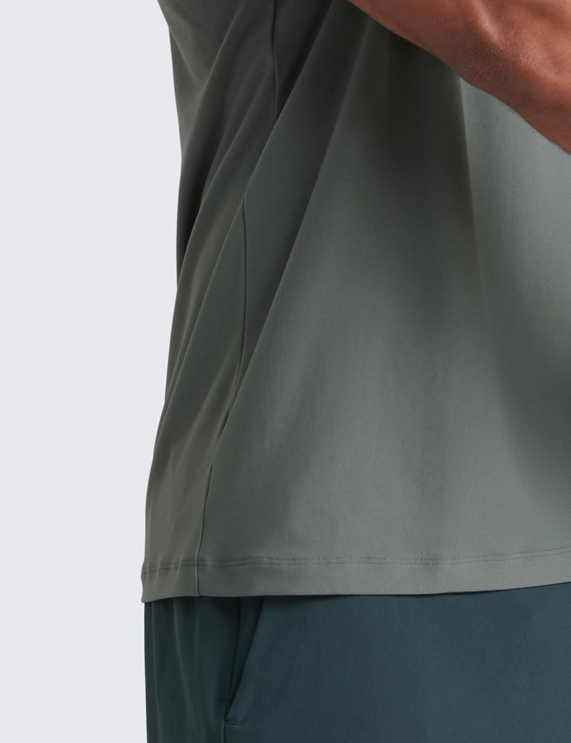 image:imageCRZ YOGA Cloudweight Crewneck Shirts for Men Comfy Lightweight Workout Casual Athletic Short Sleeve TShirtsGrey Sage