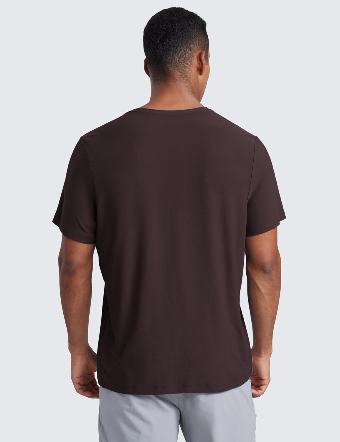 image:imageCRZ YOGA Cloudweight Crewneck Shirts for Men Comfy Lightweight Workout Casual Athletic Short Sleeve TShirtsHot Fudge Brown