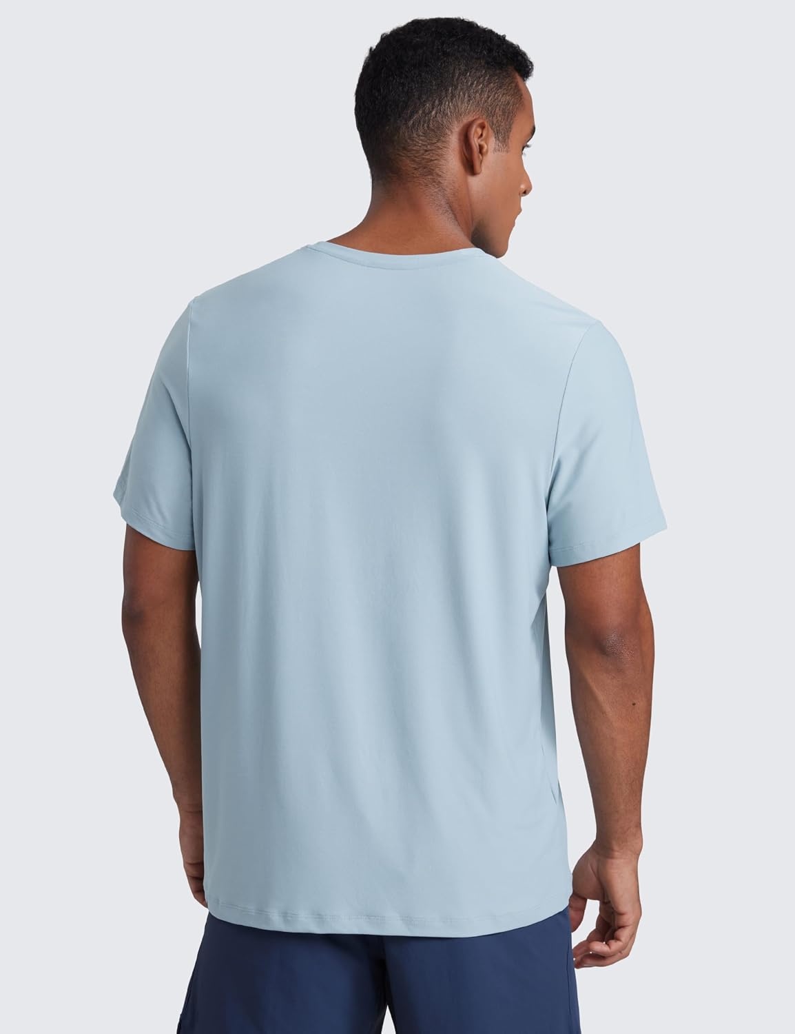image:imageCRZ YOGA Cloudweight Crewneck Shirts for Men Comfy Lightweight Workout Casual Athletic Short Sleeve TShirtsLight Grayish Blue
