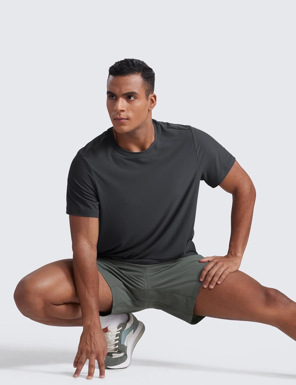 image:imageCRZ YOGA Cloudweight Crewneck Shirts for Men Comfy Lightweight Workout Casual Athletic Short Sleeve TShirtsMysterious Grey