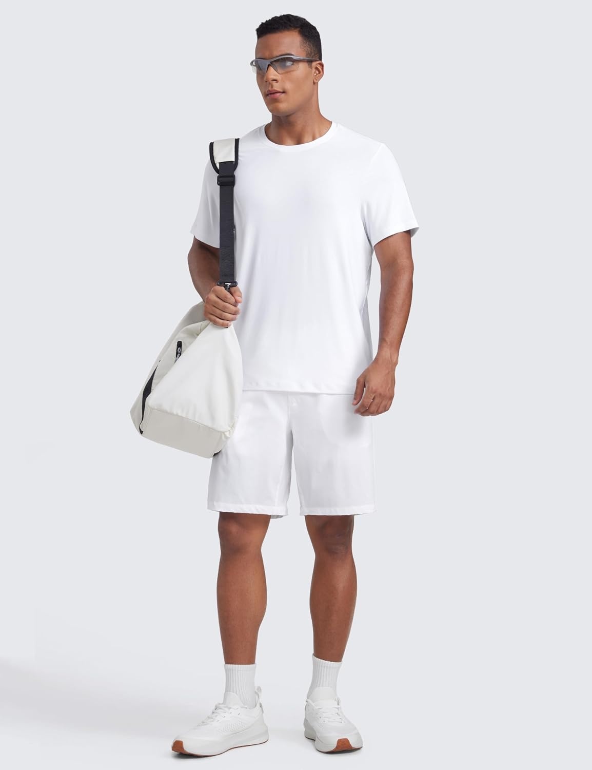 image:imageCRZ YOGA Cloudweight Crewneck Shirts for Men Comfy Lightweight Workout Casual Athletic Short Sleeve TShirtsWhite