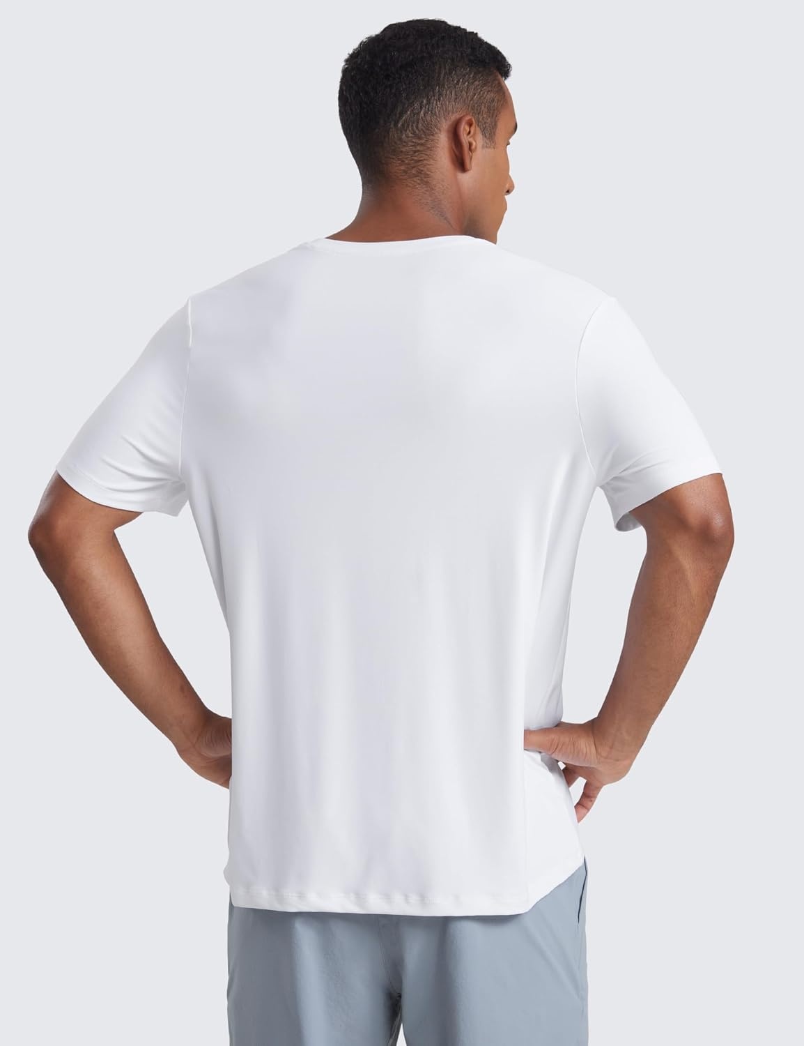 image:imageCRZ YOGA Cloudweight Crewneck Shirts for Men Comfy Lightweight Workout Casual Athletic Short Sleeve TShirtsWhite