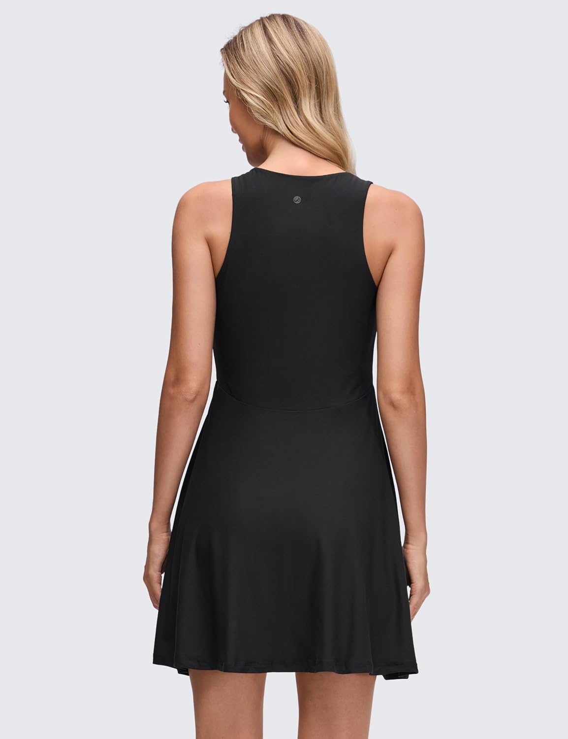 image:imageCRZ YOGA Cloudweight Double Layer Midi Dress for Women Crewneck Flowy Tank Top Sleeveless Outfits for Casual TravelBlack