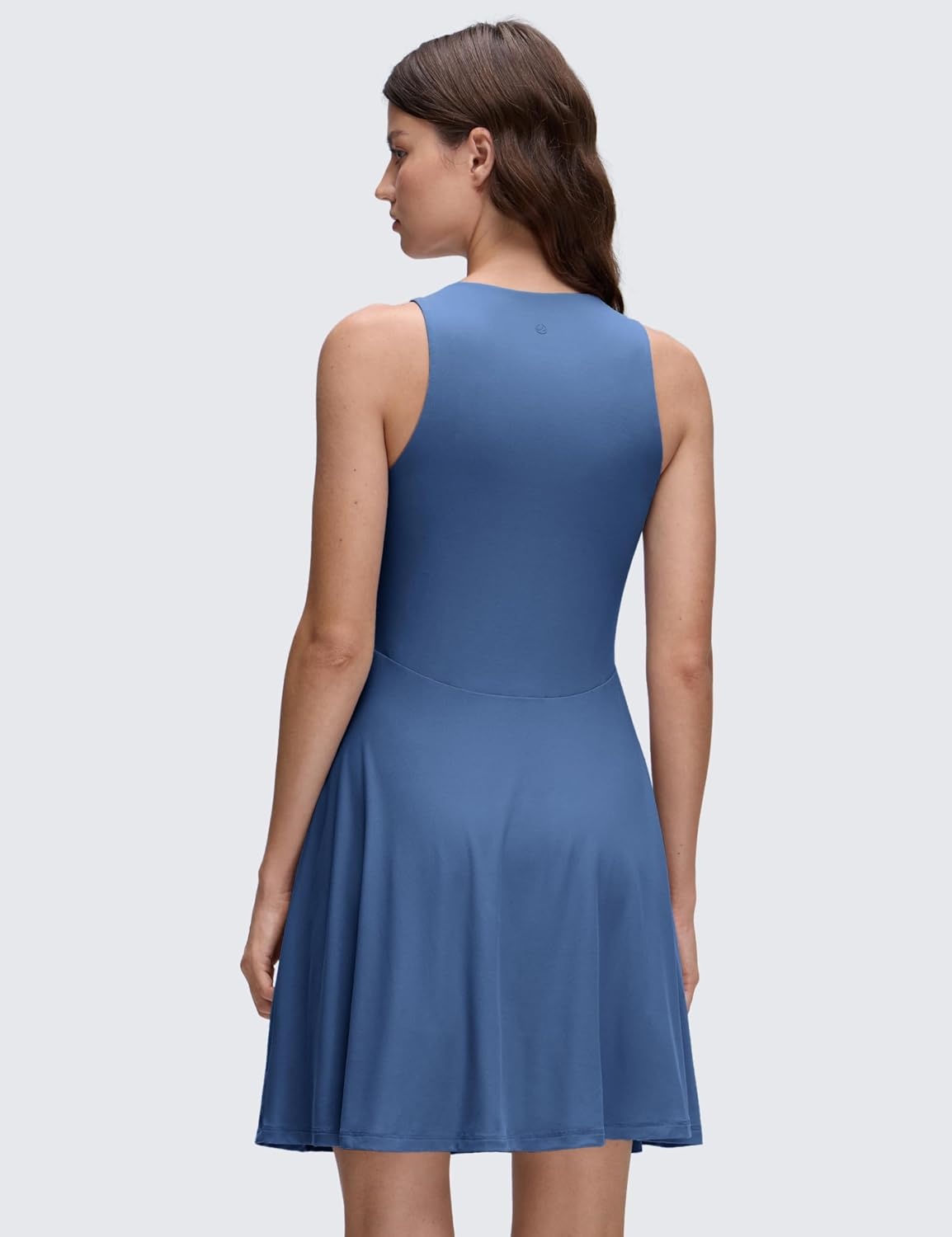 image:imageCRZ YOGA Cloudweight Double Layer Midi Dress for Women Crewneck Flowy Tank Top Sleeveless Outfits for Casual TravelPitch Blue