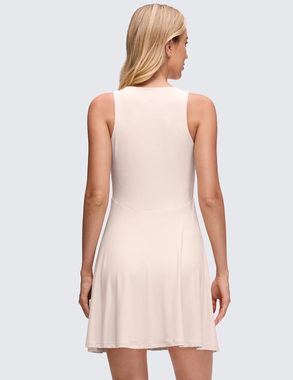 image:imageCRZ YOGA Cloudweight Double Layer Midi Dress for Women Crewneck Flowy Tank Top Sleeveless Outfits for Casual TravelWhite Opal