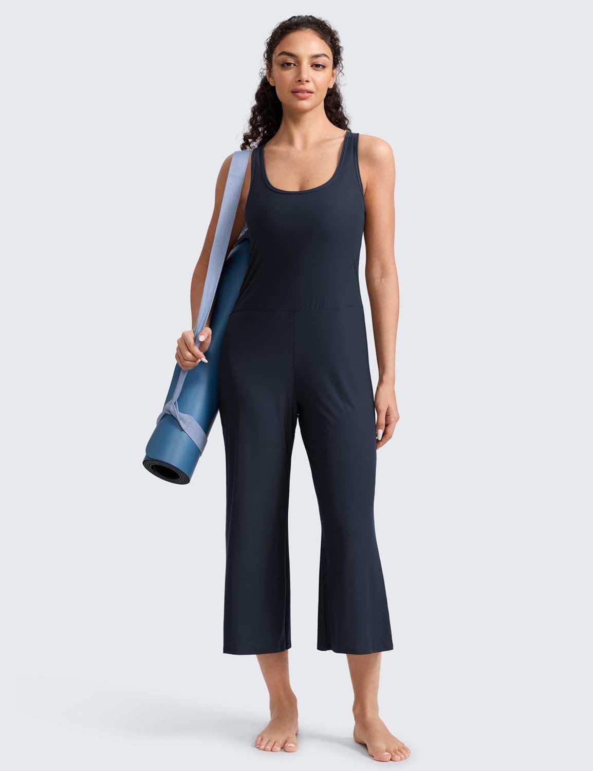 image:imageCRZ YOGA Cloudweight Racer Back Casual Jumpsuits for Women Cropped Wideleg Pants One Piece Yoga Bodysuits No Padded BraTrue Navy
