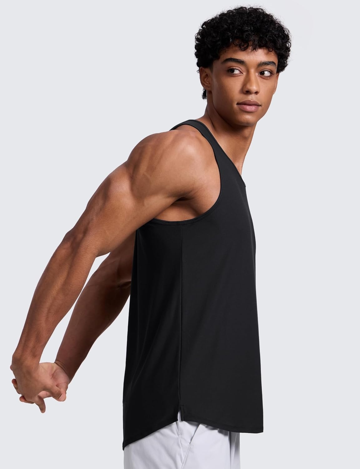 image:imageCRZ YOGA Cloudweight Workout Tank Tops for Men Comfy Lightweight Quick Dry Sleeveless Muscle Athletic ShirtsBlack