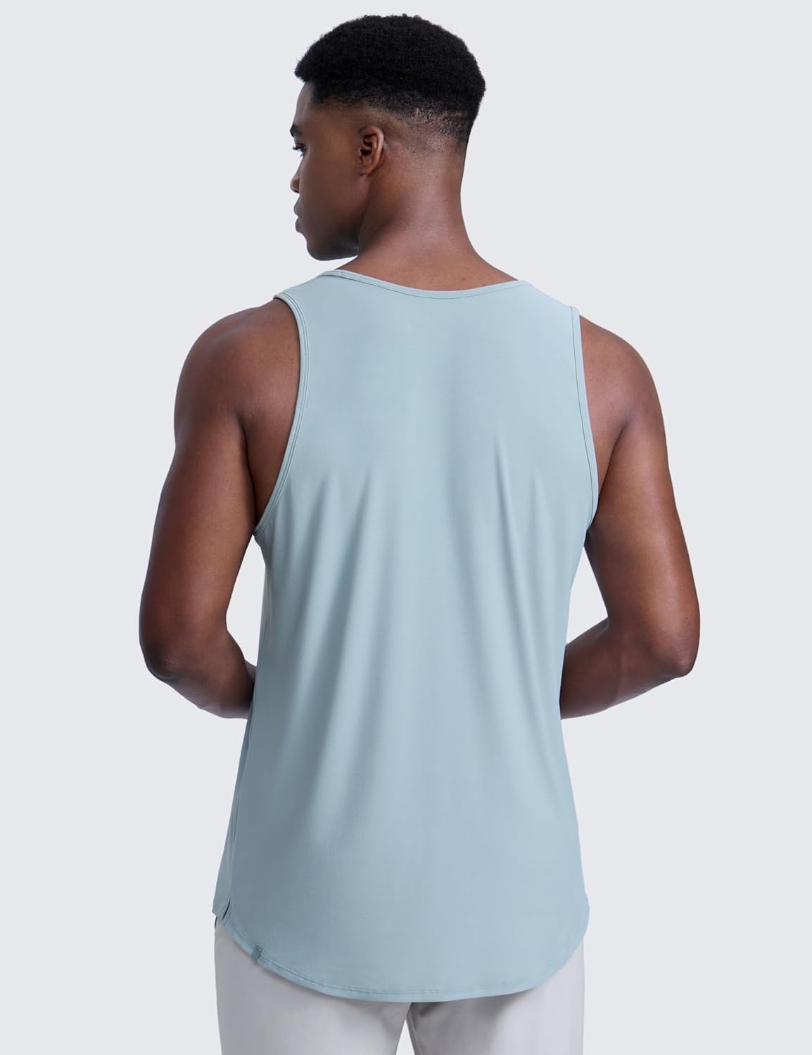 image:imageCRZ YOGA Cloudweight Workout Tank Tops for Men Comfy Lightweight Quick Dry Sleeveless Muscle Athletic ShirtsLight Grayish Blue