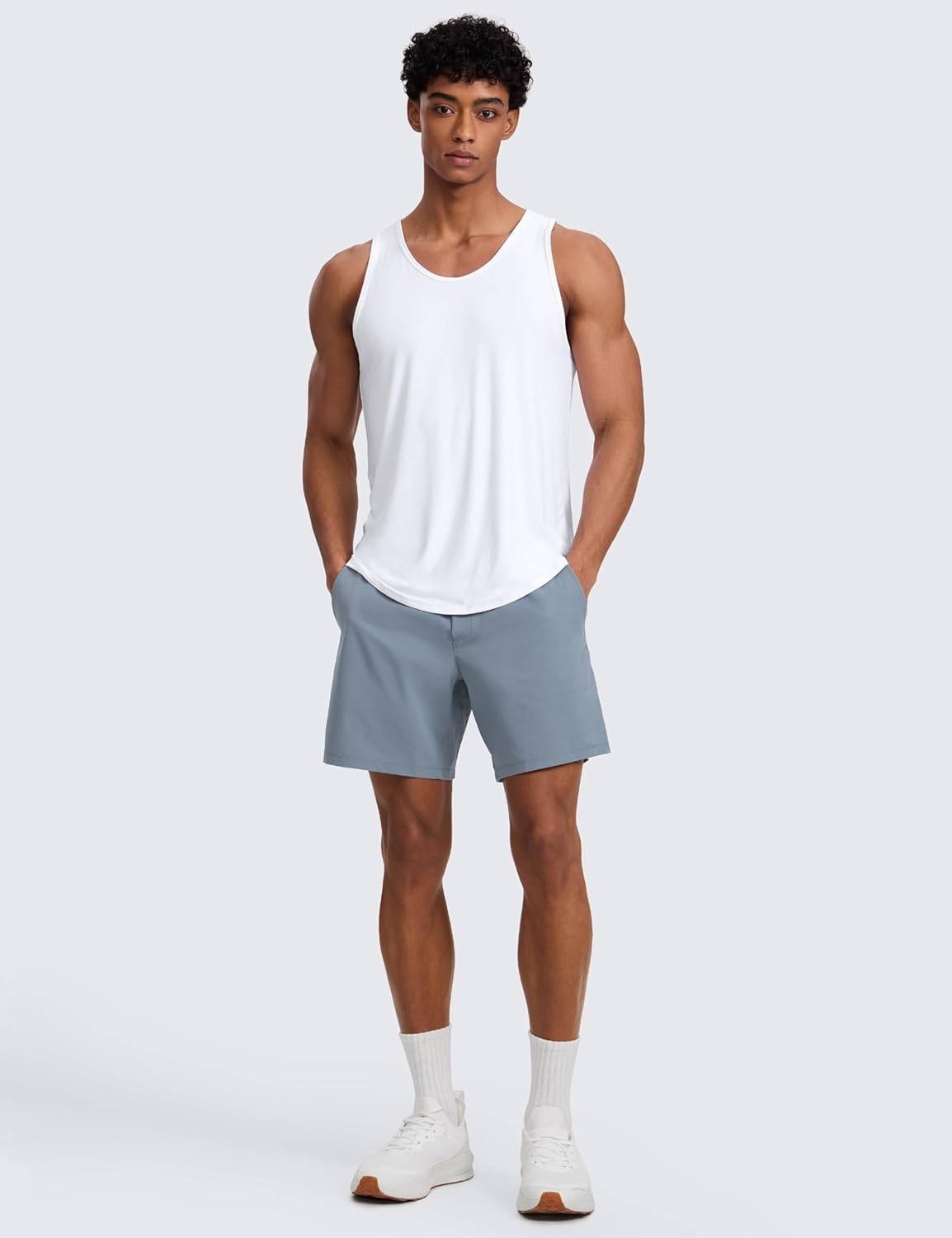 image:imageCRZ YOGA Cloudweight Workout Tank Tops for Men Comfy Lightweight Quick Dry Sleeveless Muscle Athletic ShirtsWhite