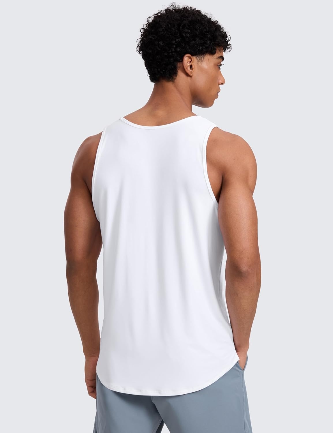 image:imageCRZ YOGA Cloudweight Workout Tank Tops for Men Comfy Lightweight Quick Dry Sleeveless Muscle Athletic ShirtsWhite