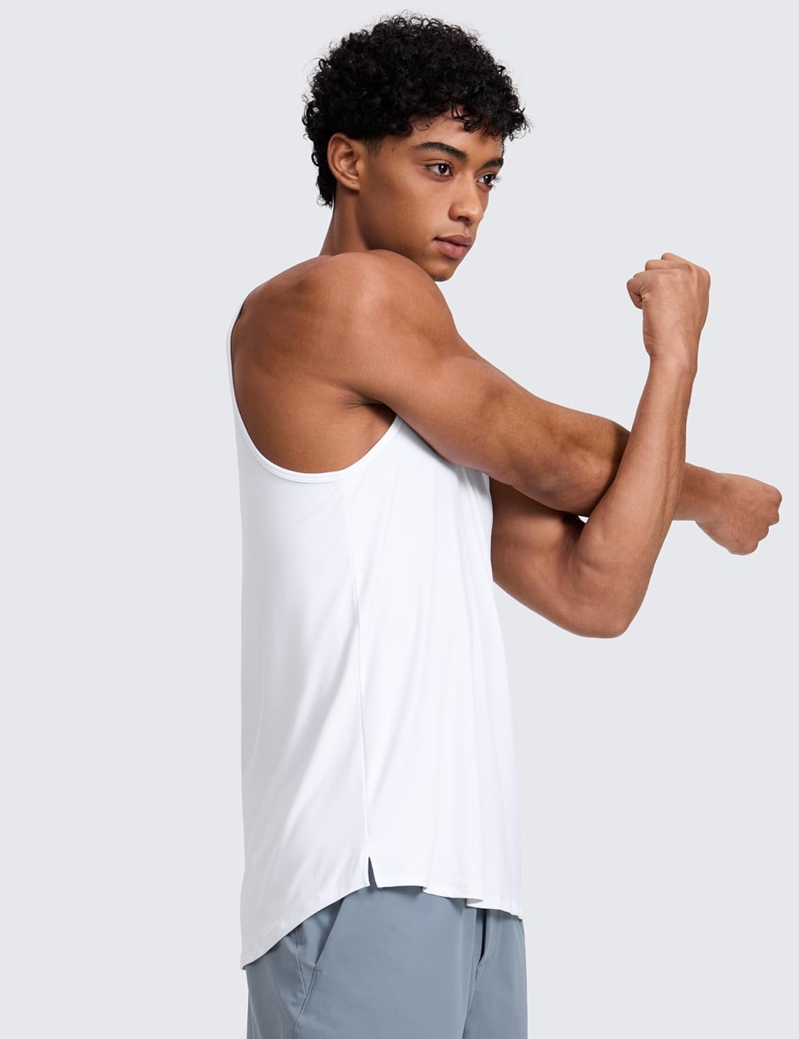 image:imageCRZ YOGA Cloudweight Workout Tank Tops for Men Comfy Lightweight Quick Dry Sleeveless Muscle Athletic ShirtsWhite