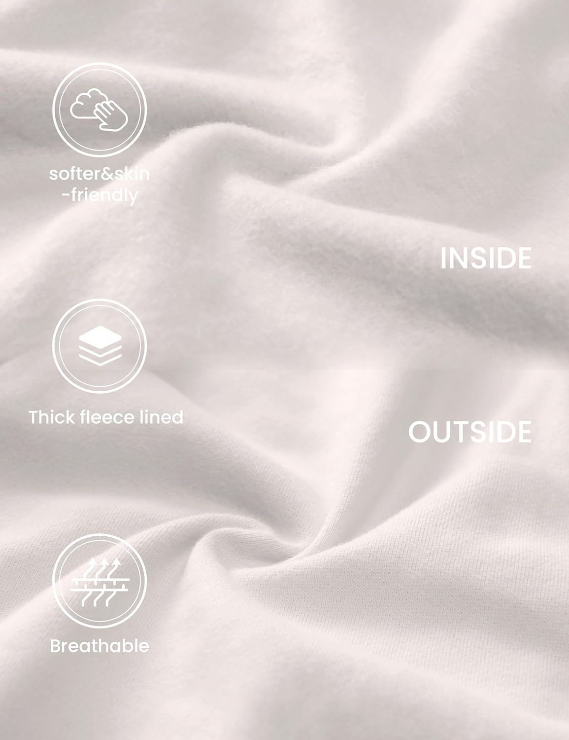 image:imageCRZ YOGA Cotton Fleece Lined Half Zip Sweatshirt for Women Pullover Funnel Neck Workout Casual Sweat Shirts with PocketMilky White Bone