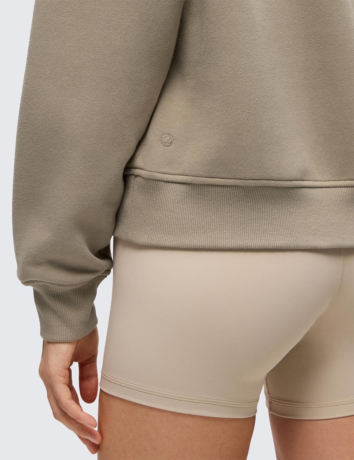 image:imageCRZ YOGA Cotton Fleece Lined Half Zip Sweatshirt for Women Pullover Funnel Neck Workout Casual Sweat Shirts with PocketOak