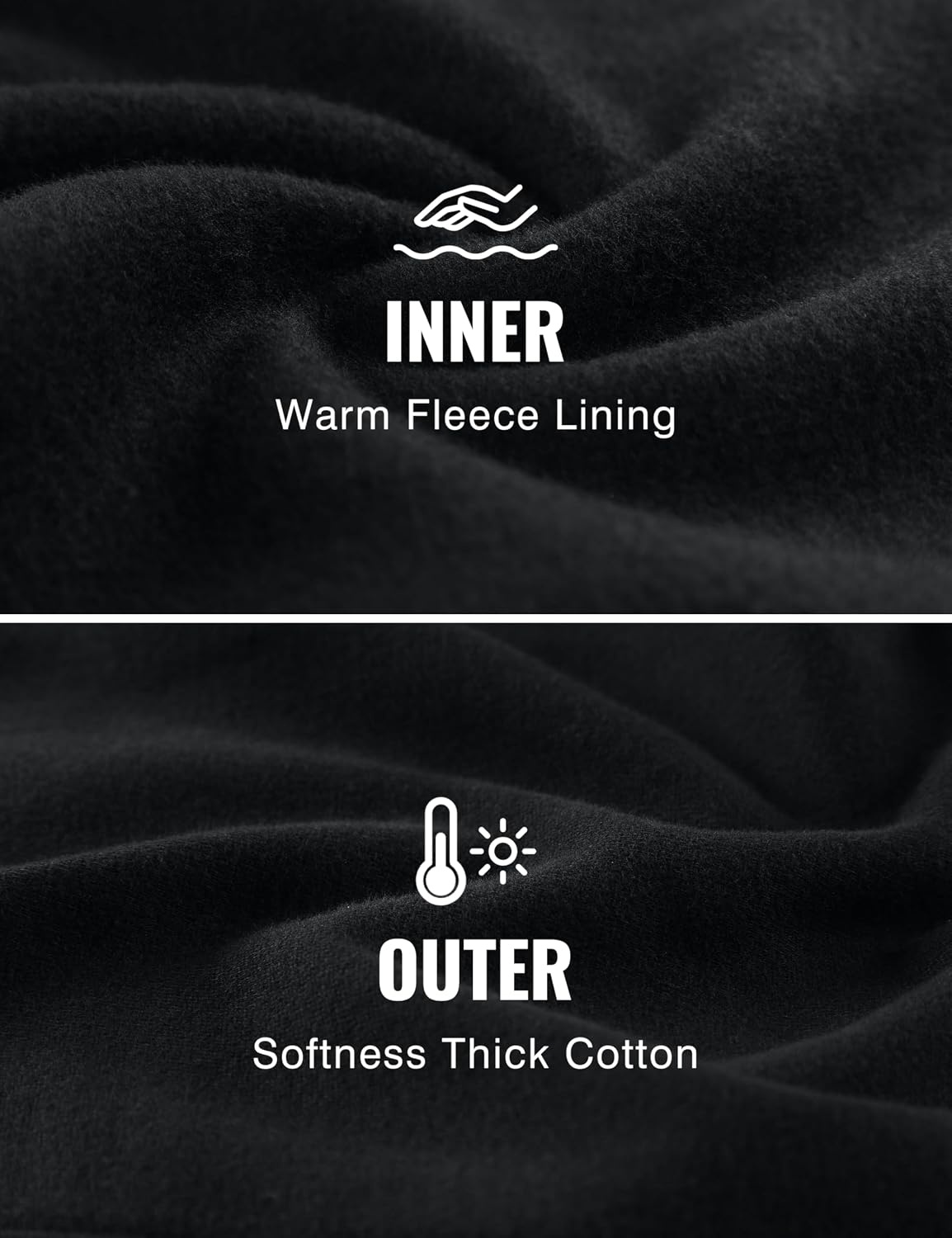 image:imageCRZ YOGA Cotton Fleece Lined Half Zip Sweatshirts for Men Mock Neck Pullover Sweat Shirts Casual Workout Daily SweatersBlack