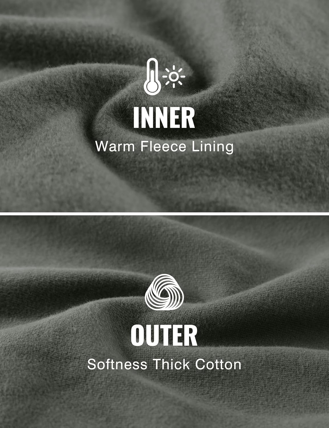 image:imageCRZ YOGA Cotton Fleece Lined Half Zip Sweatshirts for Men Mock Neck Pullover Sweat Shirts Casual Workout Daily SweatersGrey Sage