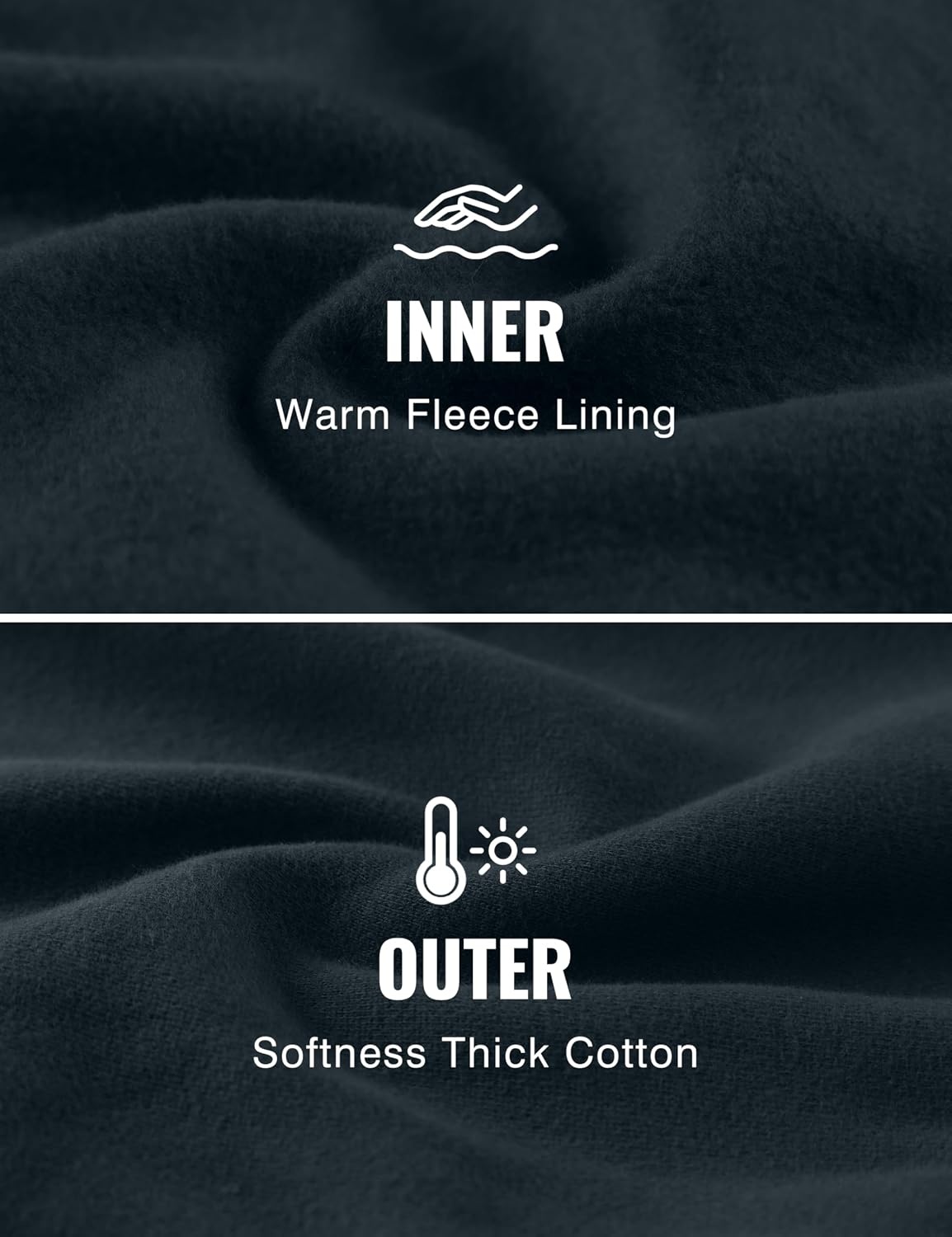 image:imageCRZ YOGA Cotton Fleece Lined Half Zip Sweatshirts for Men Mock Neck Pullover Sweat Shirts Casual Workout Daily SweatersInk Blue